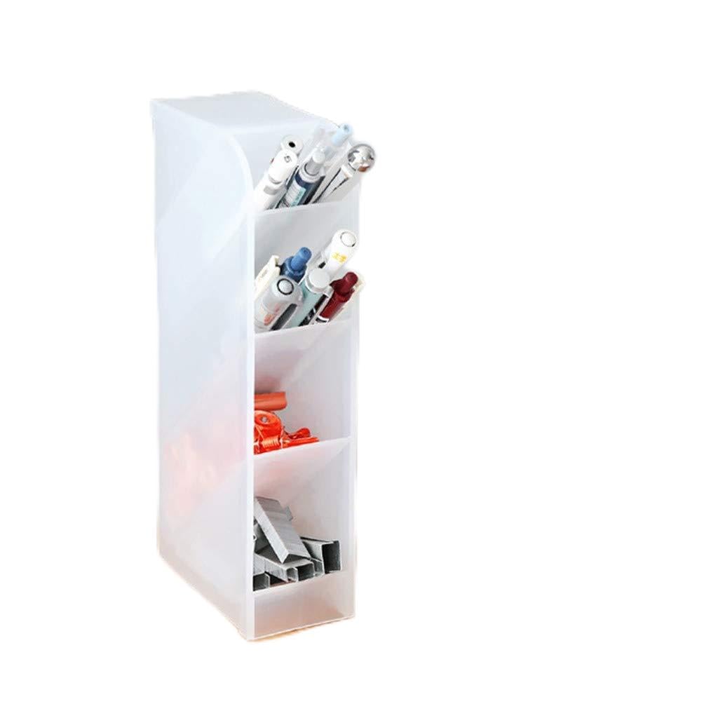 AKIWOS 4-Compartment Desk Organizer & Pencil Holder - White Office Desk Storage for Pens, Markers, Scissors - Perfect for Home, School & Office Workspace Organization