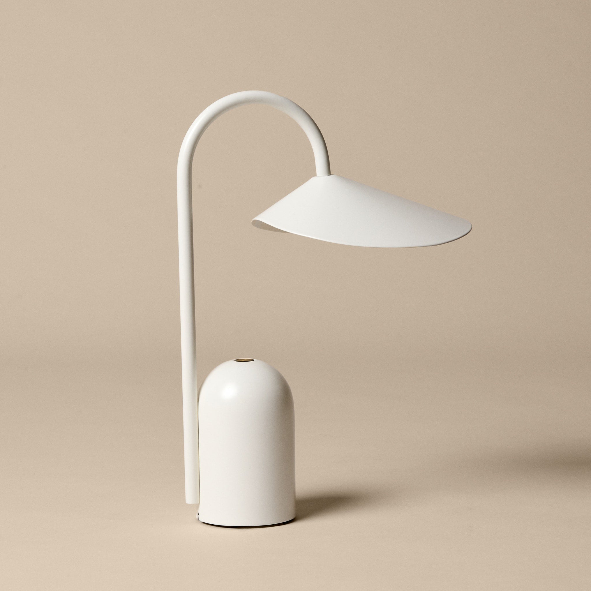 FERM LIVING Arum Portable Lamp - Modern White LED Table Light for Bedroom, Living Room & Outdoor Use