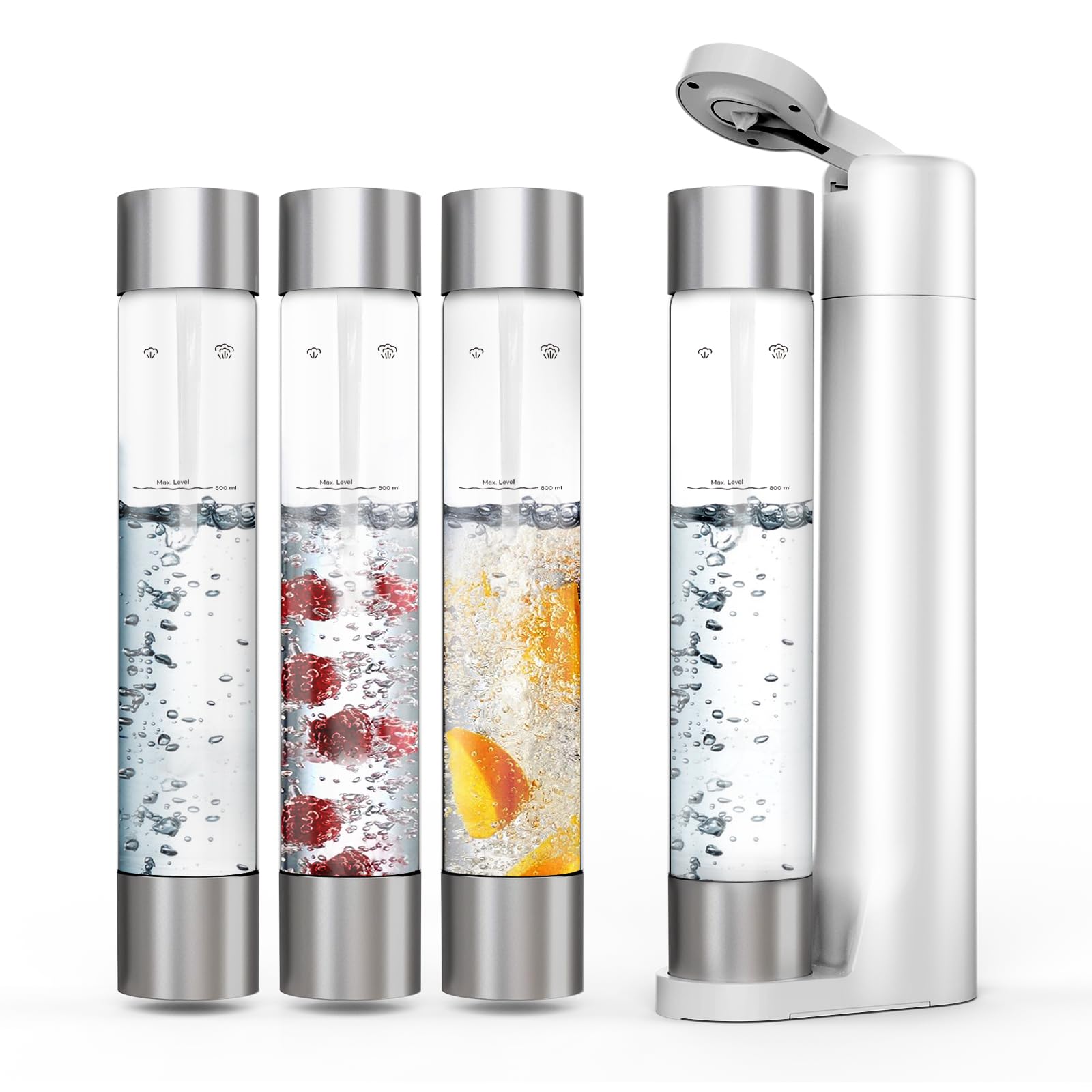 Sparkling Water Maker Machine - 1L BPA-Free Soda Carbonator with Bottle (CO2 Not Included) | Make Homemade Seltzer & Carbonated Drinks | Perfect for Kitchen, Office & Party Beverage Station