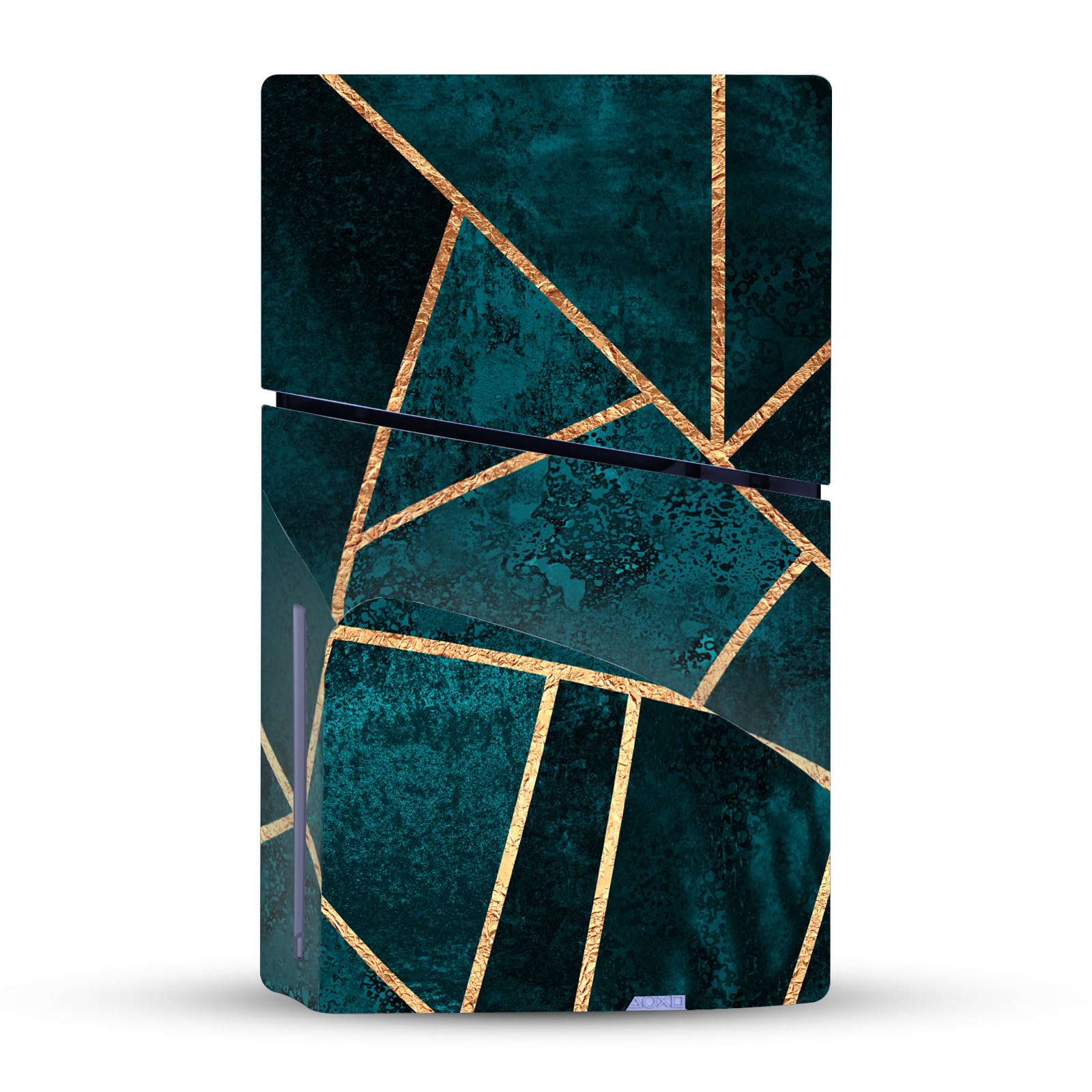 Official Elisabeth Fredriksson Deep Teal Stone Art Vinyl Skin Sticker for Sony PS5 Slim/Pro Disc Edition Console & DualSense Controller - Gaming Decal, Customizable Protection - Perfect for Gaming Setups, Gifts & Personalization
