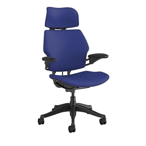 Humanscale Freedom Ergonomic Office Chair with Headrest - Adjustable Height & Duron Arms - Hard Floor Wheels - Graphite Frame & Thalo Corde 4 Fabric - Perfect for Home Office & Corporate Workspaces