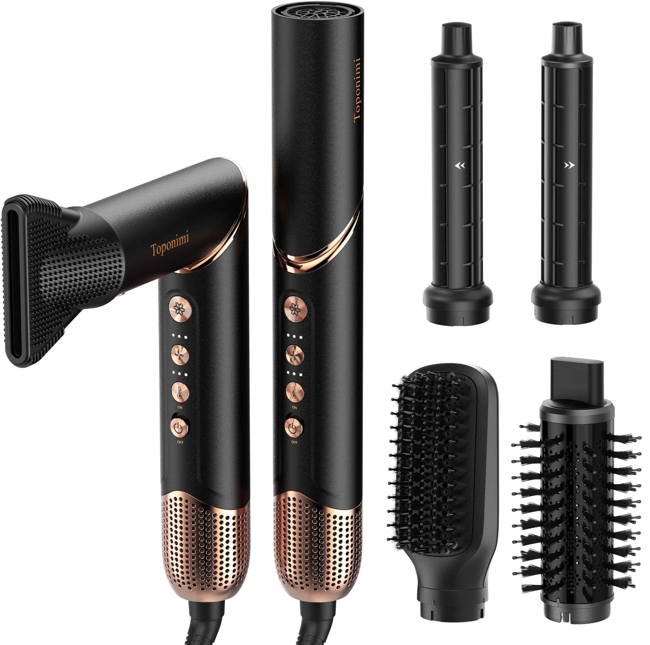Auto Airwrap Hair Styler & Dryer - 5-in-1 Multi Styling Hot Air Brush for Curling, Volumizing & Straightening | 110,000 RPM High Speed with Negative Ion Technology for Frizz-Free Hair | Perfect for Home Use, Travel & Salon Styling