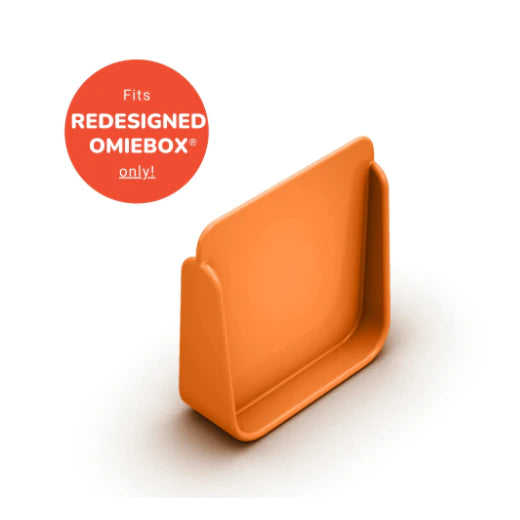 OmieBox Divider V2 - Bento Lunch Box with 3 Compartments, Leak-Proof & Insulated, Orange | Perfect for School, Work & Picnics