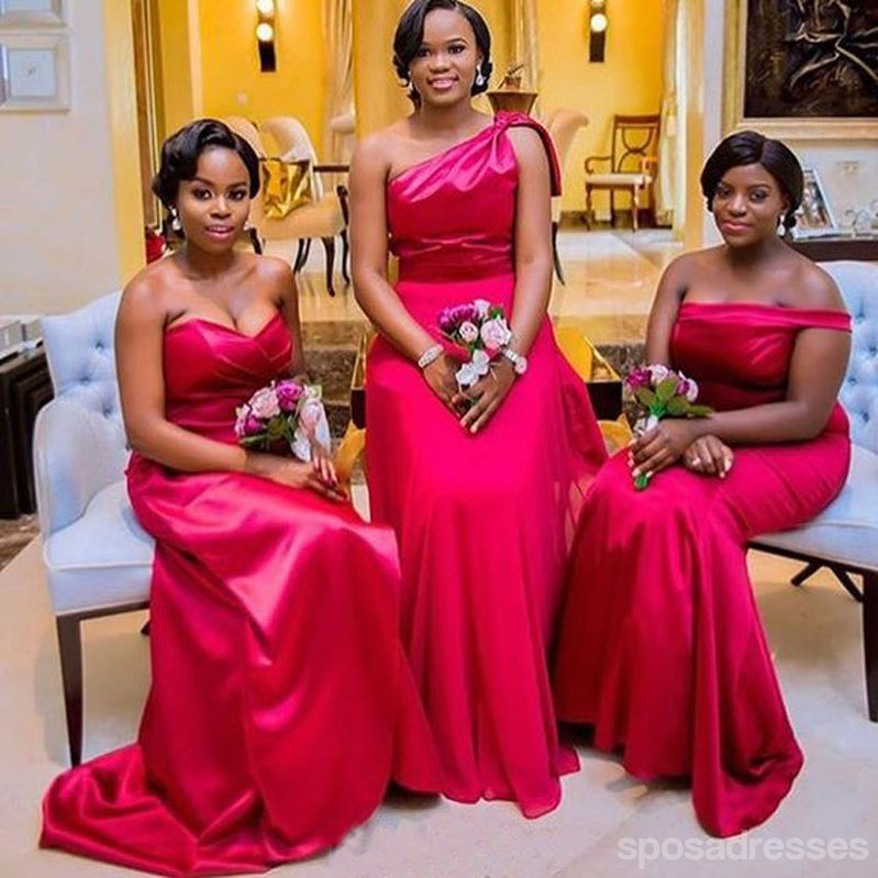 Affordable Red Mermaid Bridesmaid Dresses - Mismatched Long Formal Gowns for Weddings & Special Occasions | Style WG1654