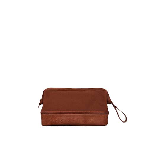 Premium Maple Dopp Kit for Men - Durable Leather Travel Toiletry Bag - Perfect for Gym, Business Trips & Weekend Getaways