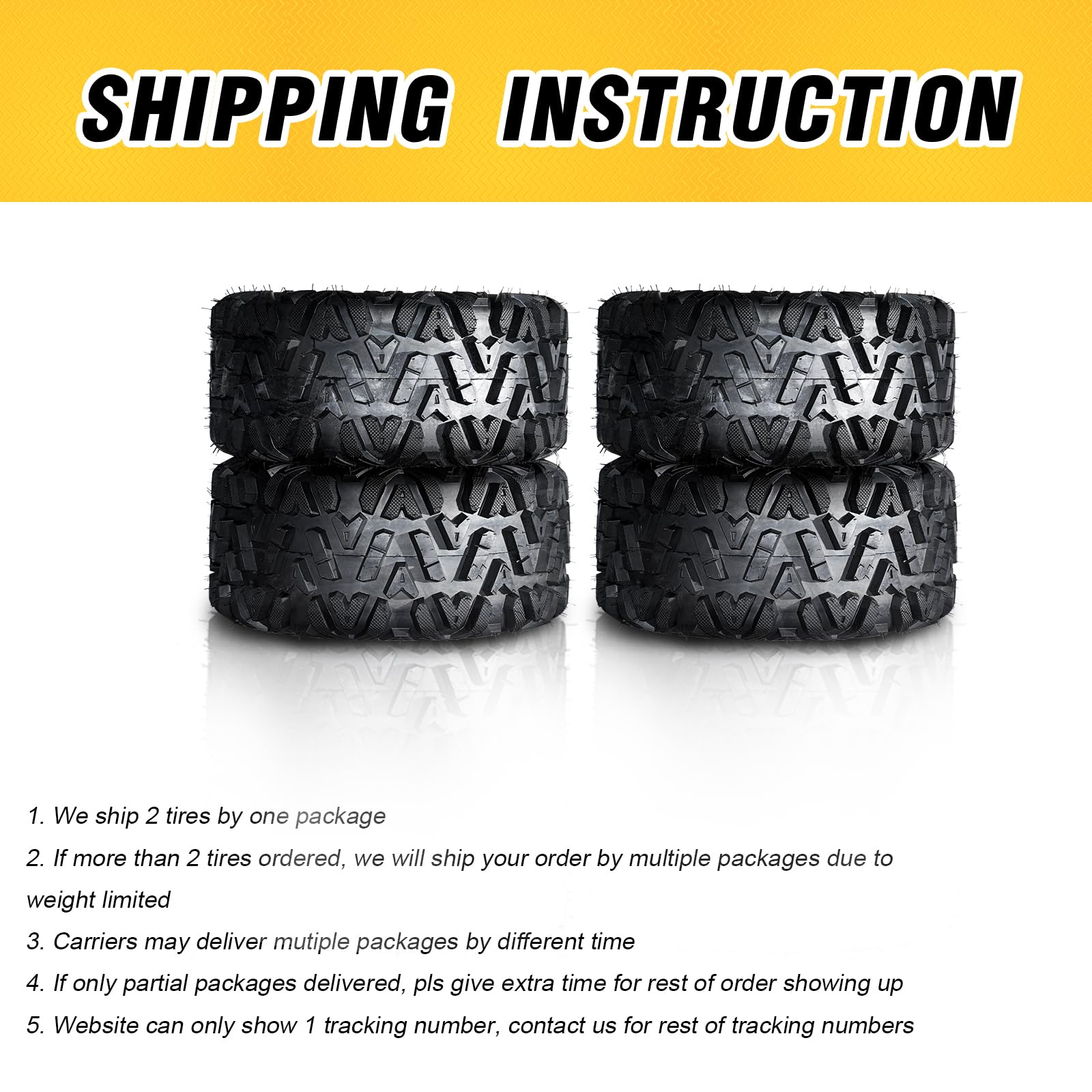 SUNROAD 4-Pack ATV/UTV Sport Tires - 26x9.00-14 Front & 26x11.00-14 Rear 6-Ply All-Terrain Tubeless Tires (26x9x14 & 26x11x14) for Off-Roading, Mudding & Trail Adventures