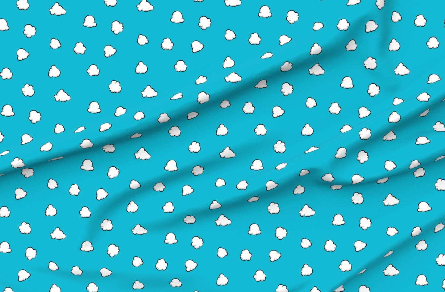 Popcorn Blue Trendy Kids Printed Fleece Fabric by The Yard - Soft & Cozy Material for Sewing Blankets, Loungewear, DIY No-Sew Projects - Perfect for Baby Clothes, Home Decor & Crafting