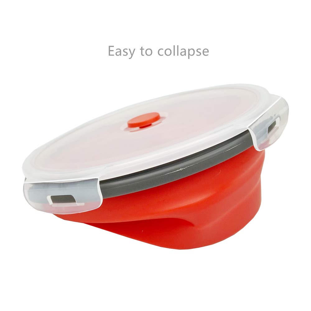 CARTINTS 1200ml Large Collapsible Silicone Food Storage Containers - BPA-Free Leakproof Lunch Box & Leftover Container Set (3-Pack) - Perfect for Camping, Travel, Meal Prep & Office Lunch Storage