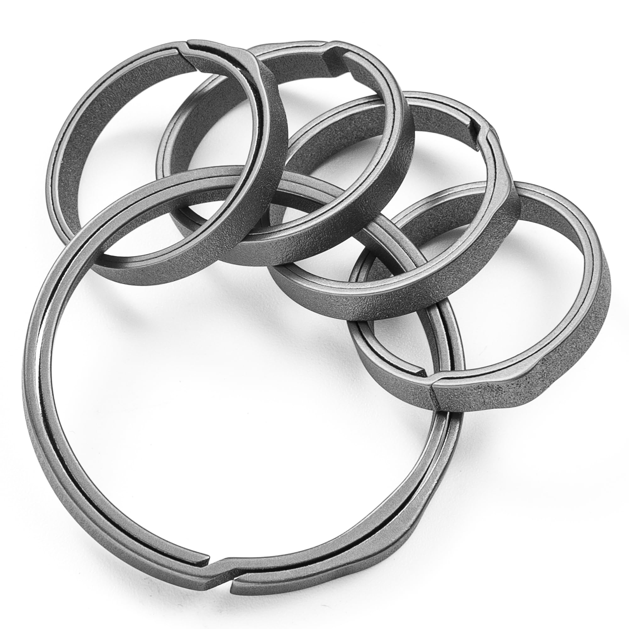 TISUR Titanium Key Rings - Heavy Duty Side-Pushing Keychain Rings with Split Design (12-Pack) - Durable Key Organizer for Home, Office, Car Keys & Outdoor Gear