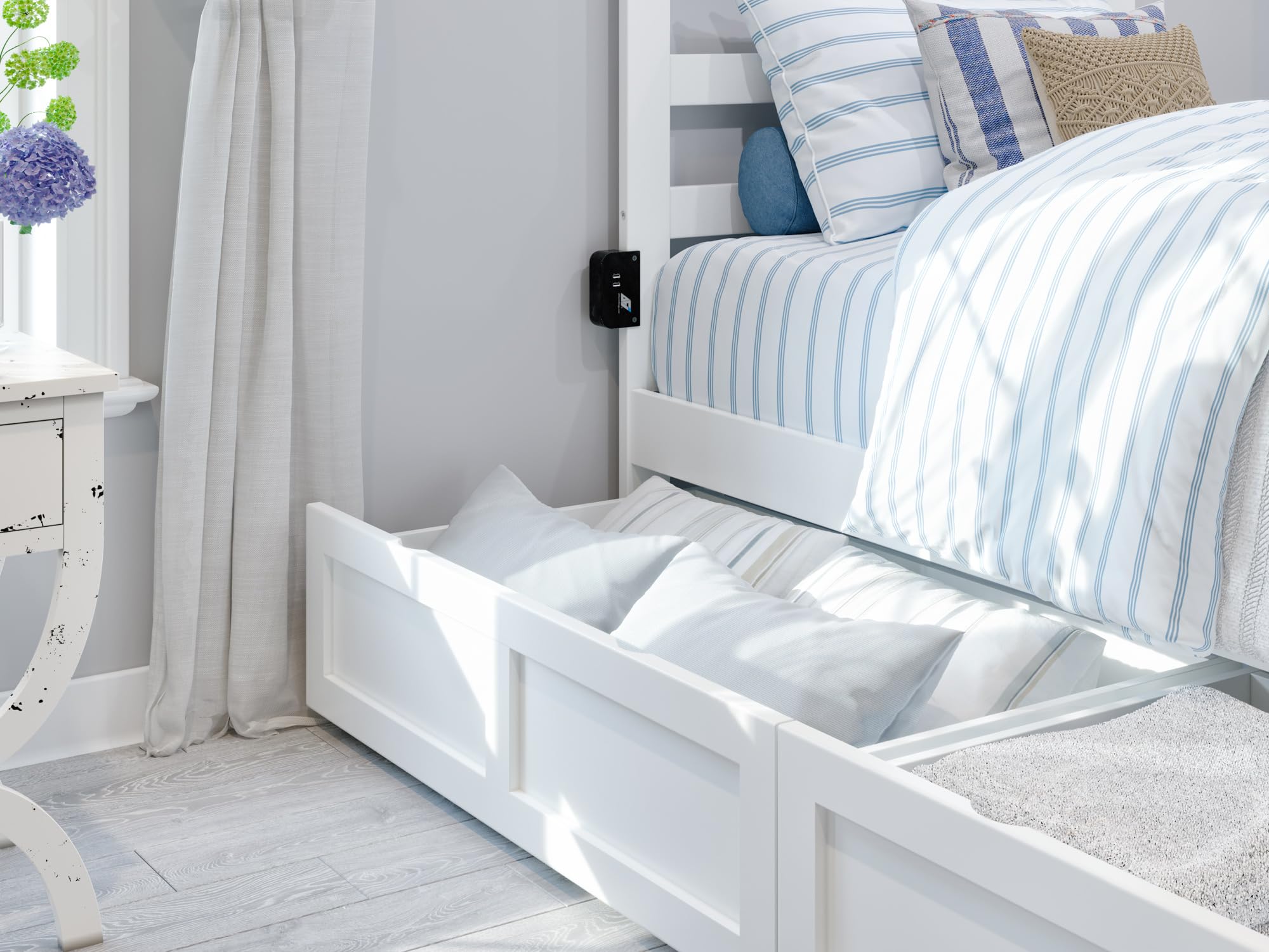 Warren Twin Platform Bed with Storage & USB Charger for Bedroom