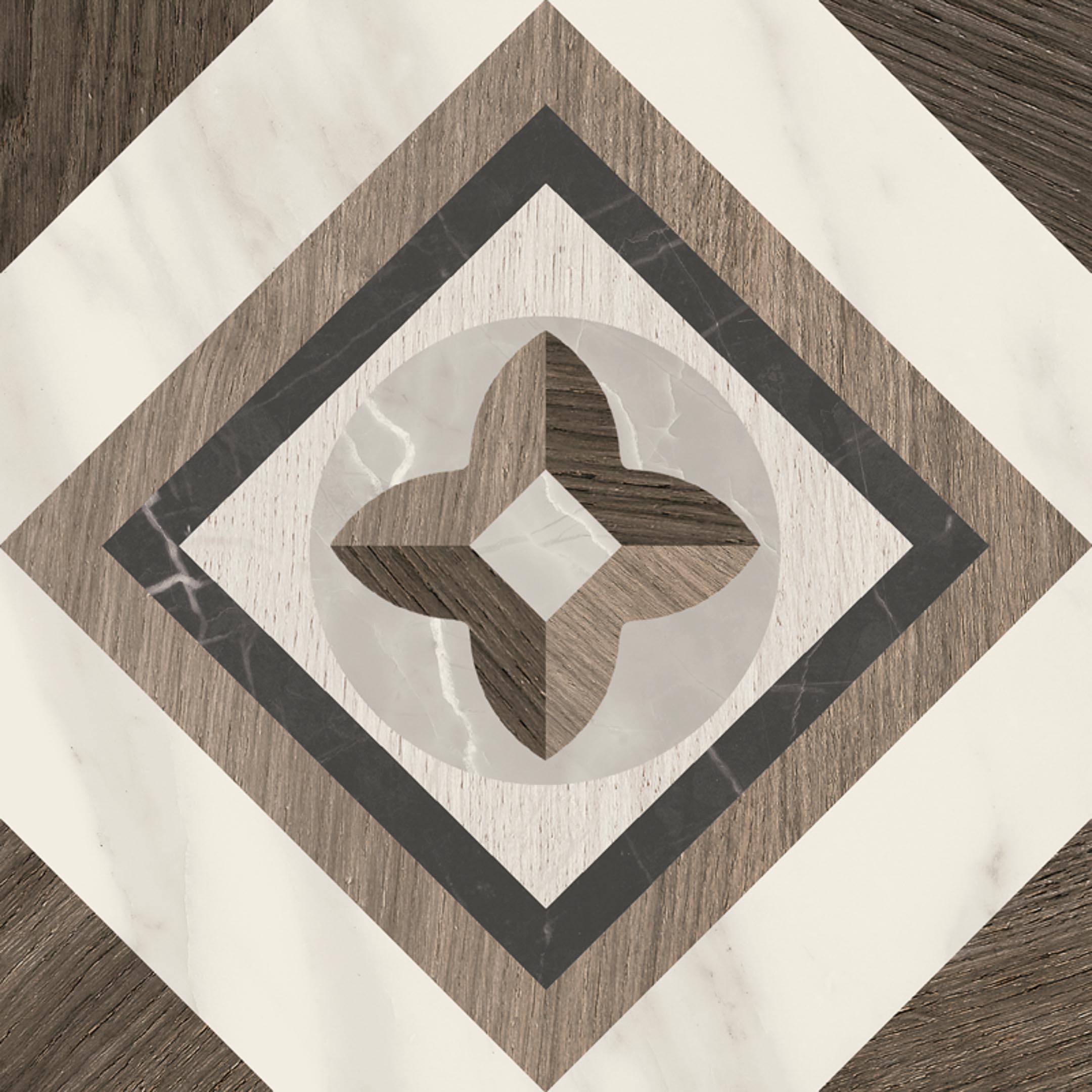 Intarsi Glam 8x8 Encaustic Spanish Pattern Floor & Wall Tile - Perfect for Kitchen Backsplash, Bathroom Renovation & Mediterranean Style Home Decor