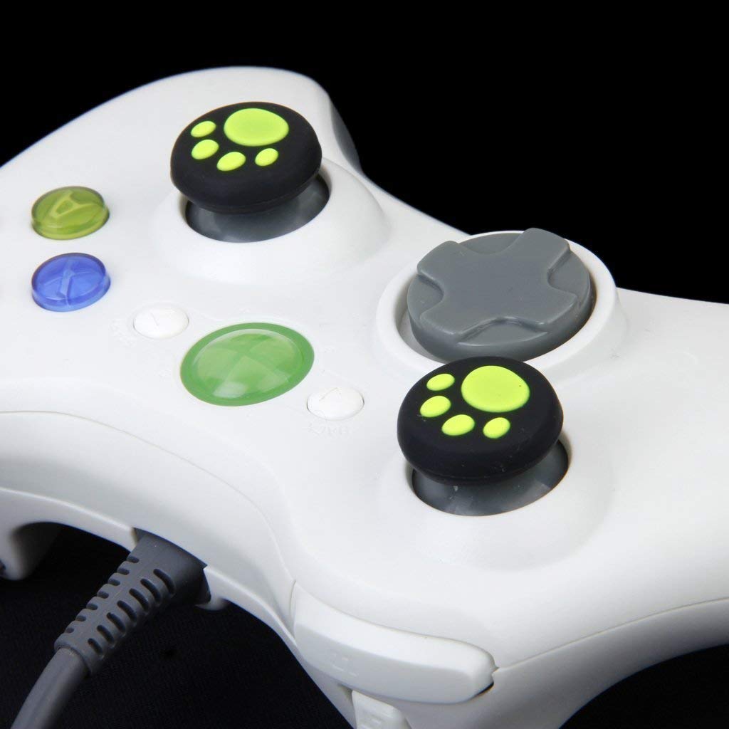 4 Pack Analog Silicone Thumbstick Grips - Cat & Paw Design Joystick Caps for PS5, PS4, PS3, Xbox One, Xbox 360, PS2 Controllers - Non-Slip Comfort Grip for Enhanced Gaming Performance - Perfect for FPS, Racing & Action Games