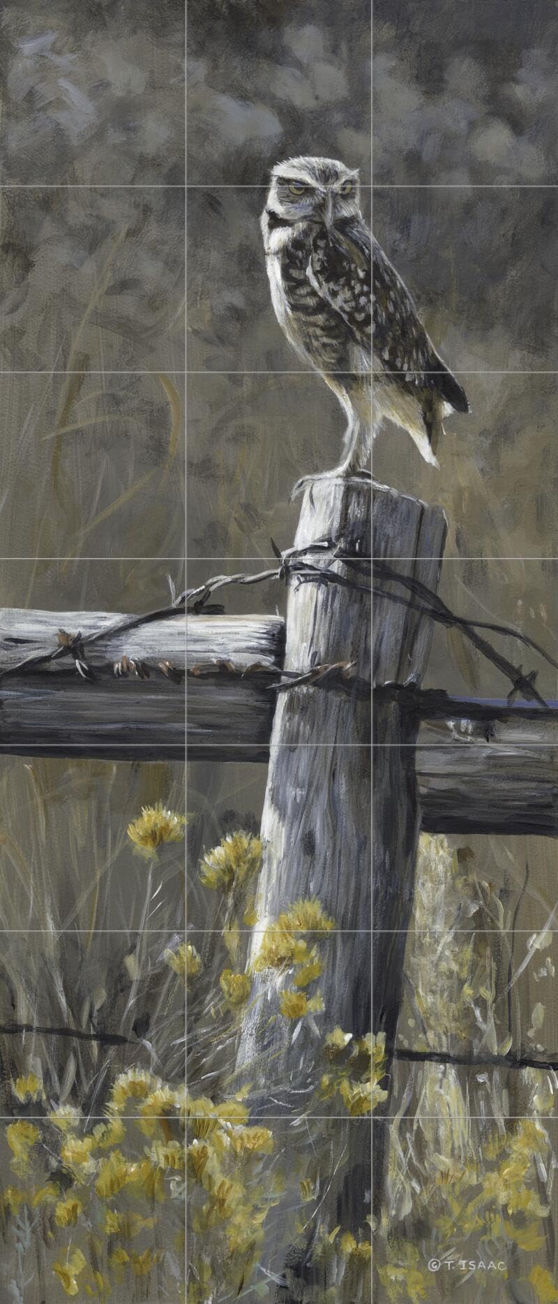 Terry Isaac Ceramic Backsplash Tile Mural - Bird of Prey Design for Kitchen & Bathroom - Waterproof & Durable Wall Decor - Perfect for Home Renovation & DIY Projects