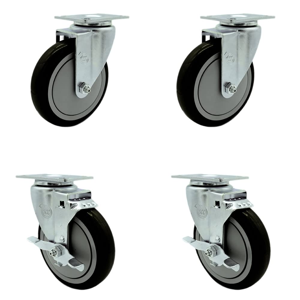 Cambro 60008 60007 41021 Replacement Caster Set - 4-Piece Heavy Duty Utility Cart Wheels for Ultra Pan Carriers, Ice Caddies & Dish Dollies - Durable Service Casters for Restaurant, Catering & Commercial Kitchen Use