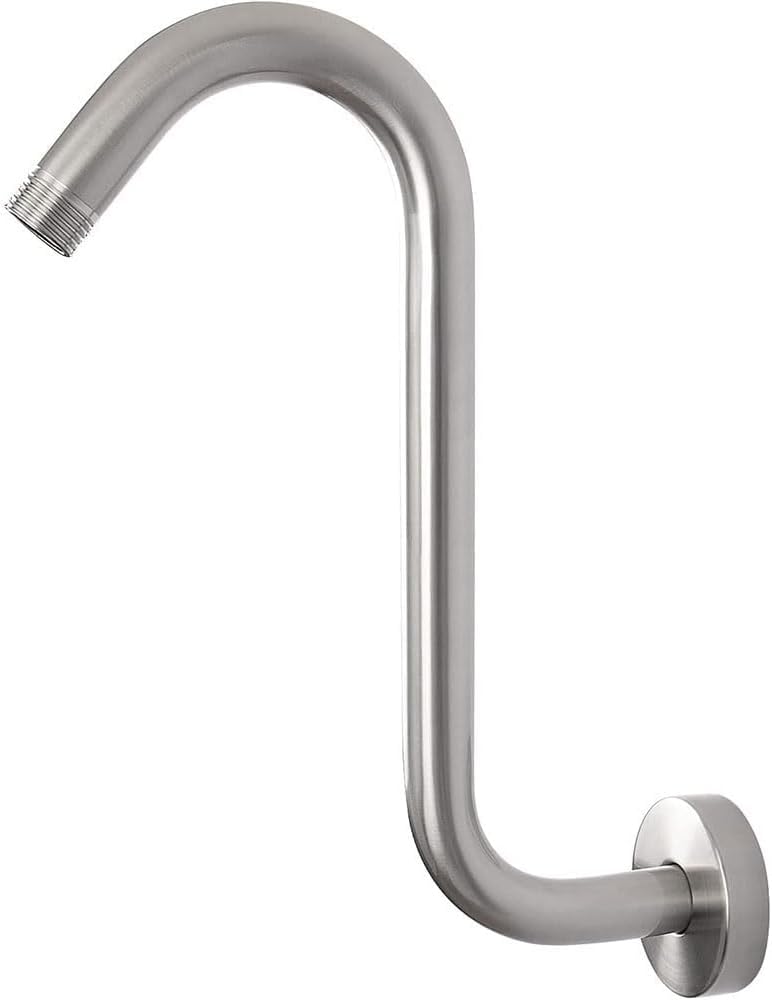 S-Shaped Shower Arm Extender - High Rise Adjustable Shower Head Extension Pipe with 1/2