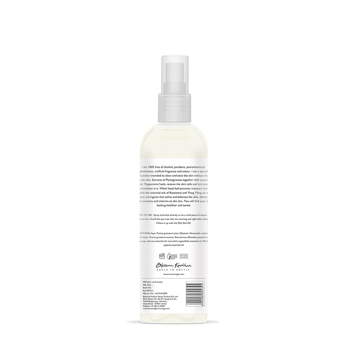 Aroma Magic Aromatic Skin Toner for Oily Skin | Alcohol-Free Pore Tightening Facial Toner with Pomegranate, Lavender & Peppermint Extracts | Hydrates, Tones & Balances Skin | 100ml | Perfect for Daily Skincare Routine & Post-Cleansing Refreshment