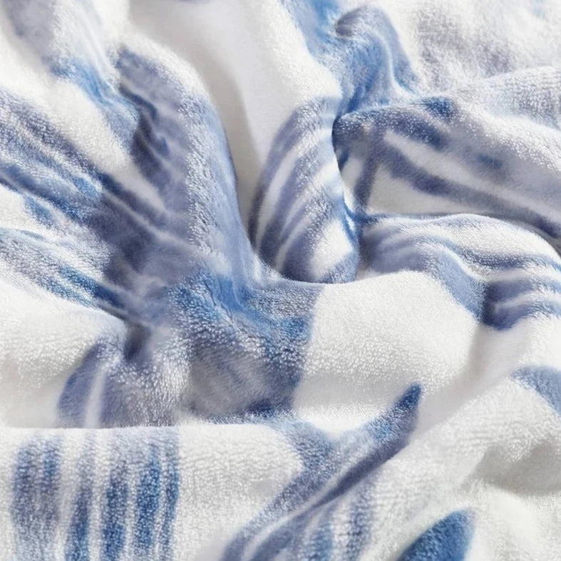 Tommy Bahama Home Kayo Blue Throw Blanket - Soft & Cozy Lightweight Blanket for Sofa, Bed, Travel & Outdoor Use