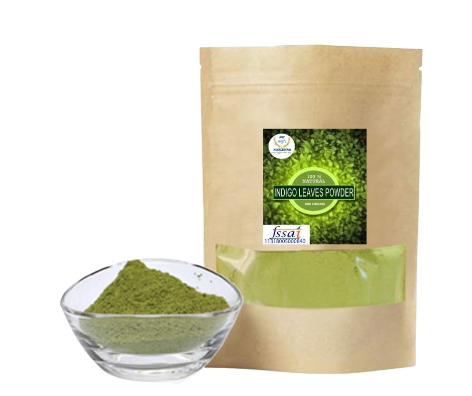 RAINTECH 100% Pure Natural Indigo Leaf Powder (Indigofera Tinctoria) – 500g Chemical-Free Hair Dye for Black to Dark Brown Shades | Safe Herbal Hair Coloring for Men & Women | DIY Natural Hair Care at Home