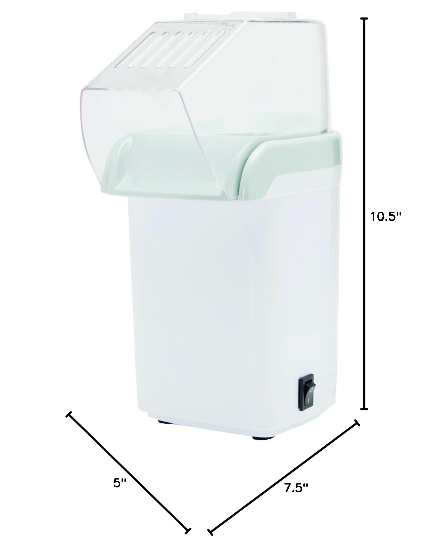 Brentwood PC-486W 8-Cup Hot Air Popcorn Maker Machine - Healthy White Popcorn Popper for Home, Movie Nights & Parties - Fast, Oil-Free, Low-Calorie Snack Maker