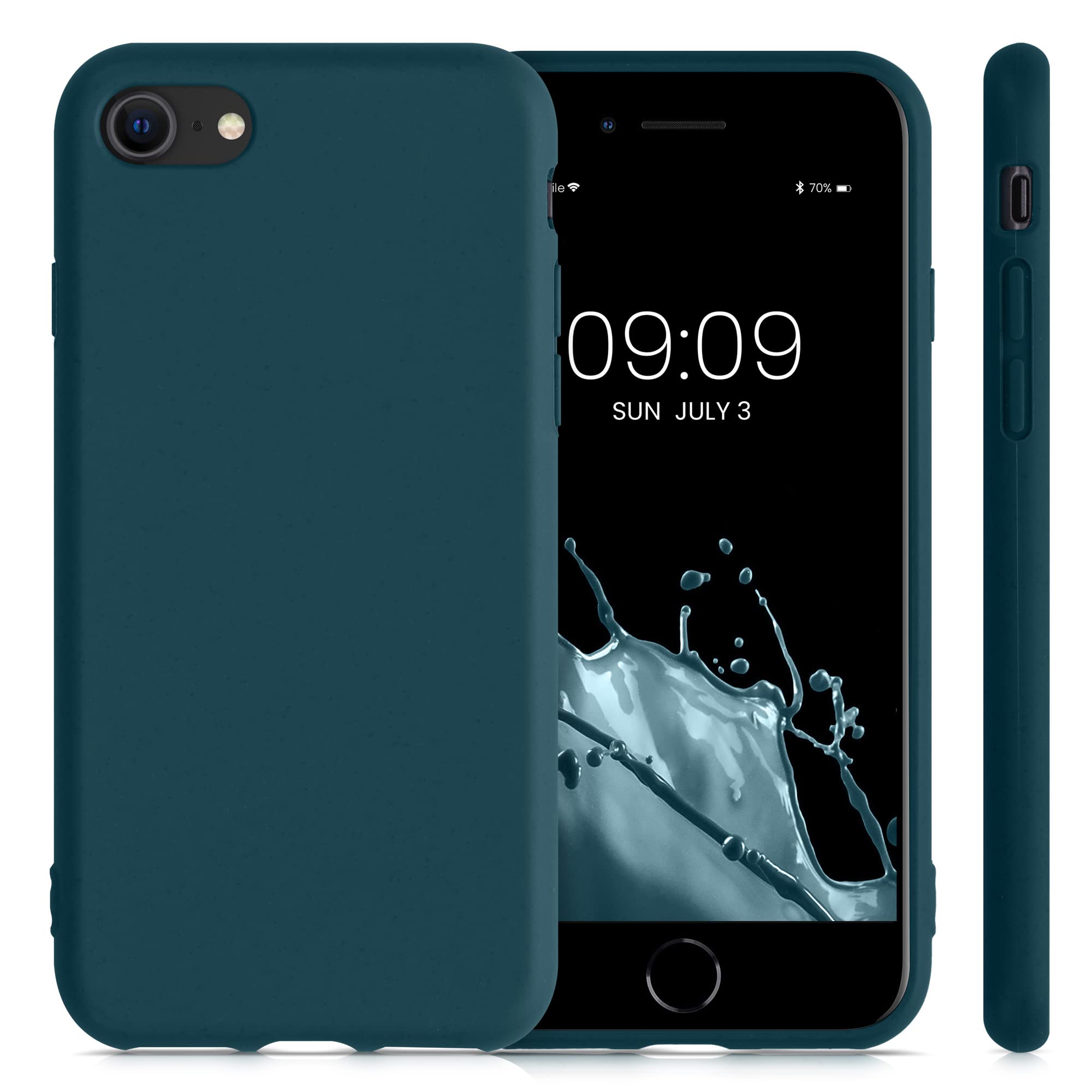 Eco-Friendly Wheat Straw iPhone Case for iPhone SE (2022/2020) / iPhone 8 / iPhone 7 - Biodegradable TPU Matte Cover in Teal - Perfect for Daily Use & Outdoor Activities