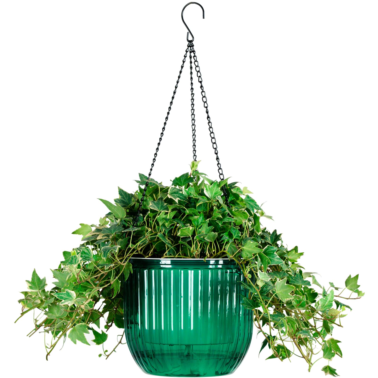 Melphoe 1 Pack Self Watering Hanging Planters - 8.3 Inch Indoor/Outdoor Flower Pots with Drainage Holes & 3 Hooks - Perfect for Garden, Balcony, Patio, and Home Decor