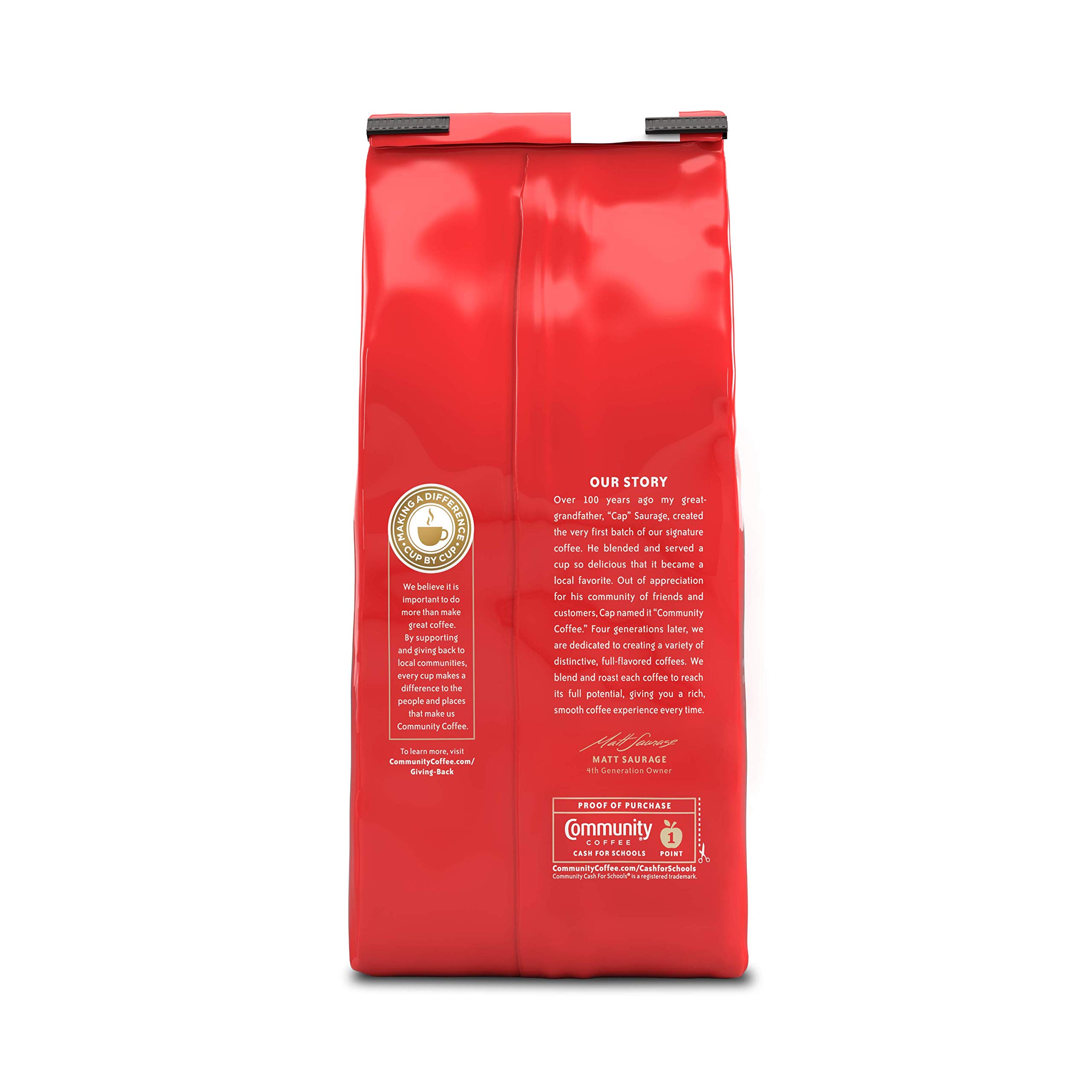 Community Coffee Coffee & Chicory Blend - Medium Dark Roast Ground Coffee (72 oz, Pack of 6) | Rich Flavor for Home Brewing, Office Use & Gifts