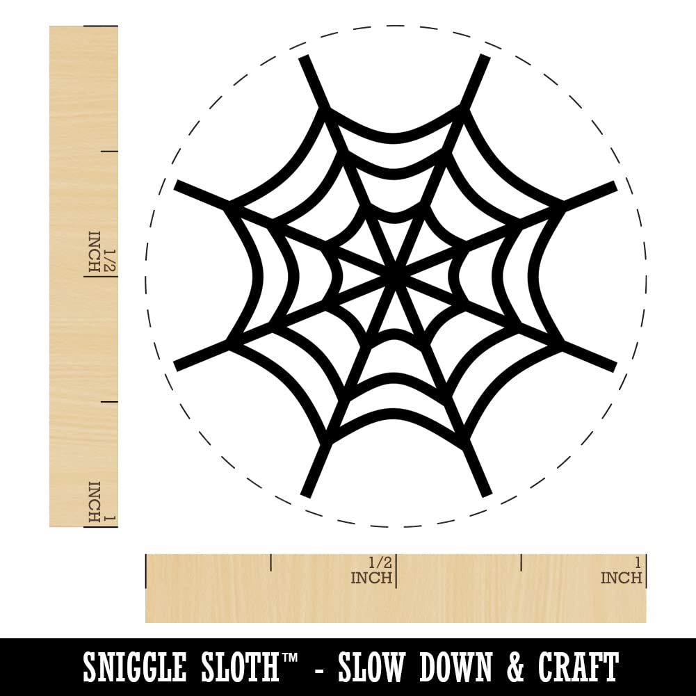Spider Web Self-Inking Rubber Stamp - 1 Inch Medium Size with Black Ink for DIY Crafts, Scrapbooking, Planner Decorations & Card Making - Perfect for Halloween Projects and Gift Wrapping