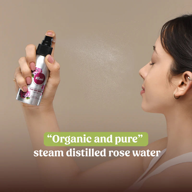 Organic Rosewater Facial Toner for Hydration & Glow - Alcohol-Free Skin Refresher for Dry & Sensitive Skin | Perfect for Morning Routine, Post-Workout & Travel Skincare