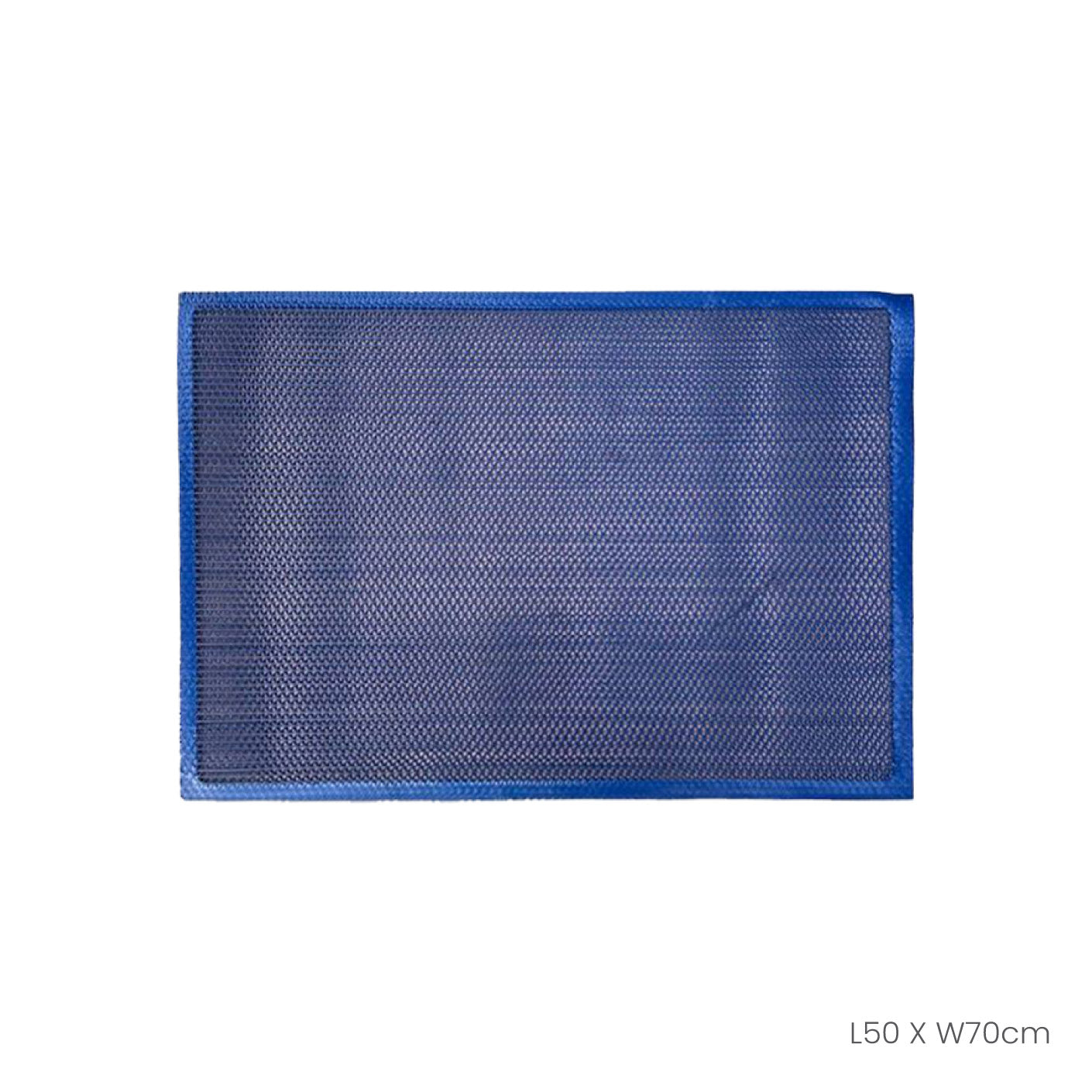 Non-Slip Blue Floor Mat 50x70cm - Waterproof & Durable NAMI PLAIN Design (HFH7037B) for Home, Office, or Gym Use
