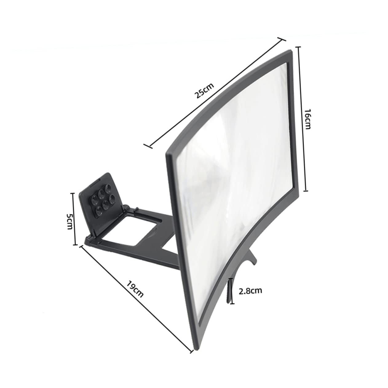 Uonlytech Universal Phone Screen Magnifier & Amplifier - ABS Shell Cell Phone Stand with Enlarged View for Enhanced Reading, Watching, and Gaming Experience