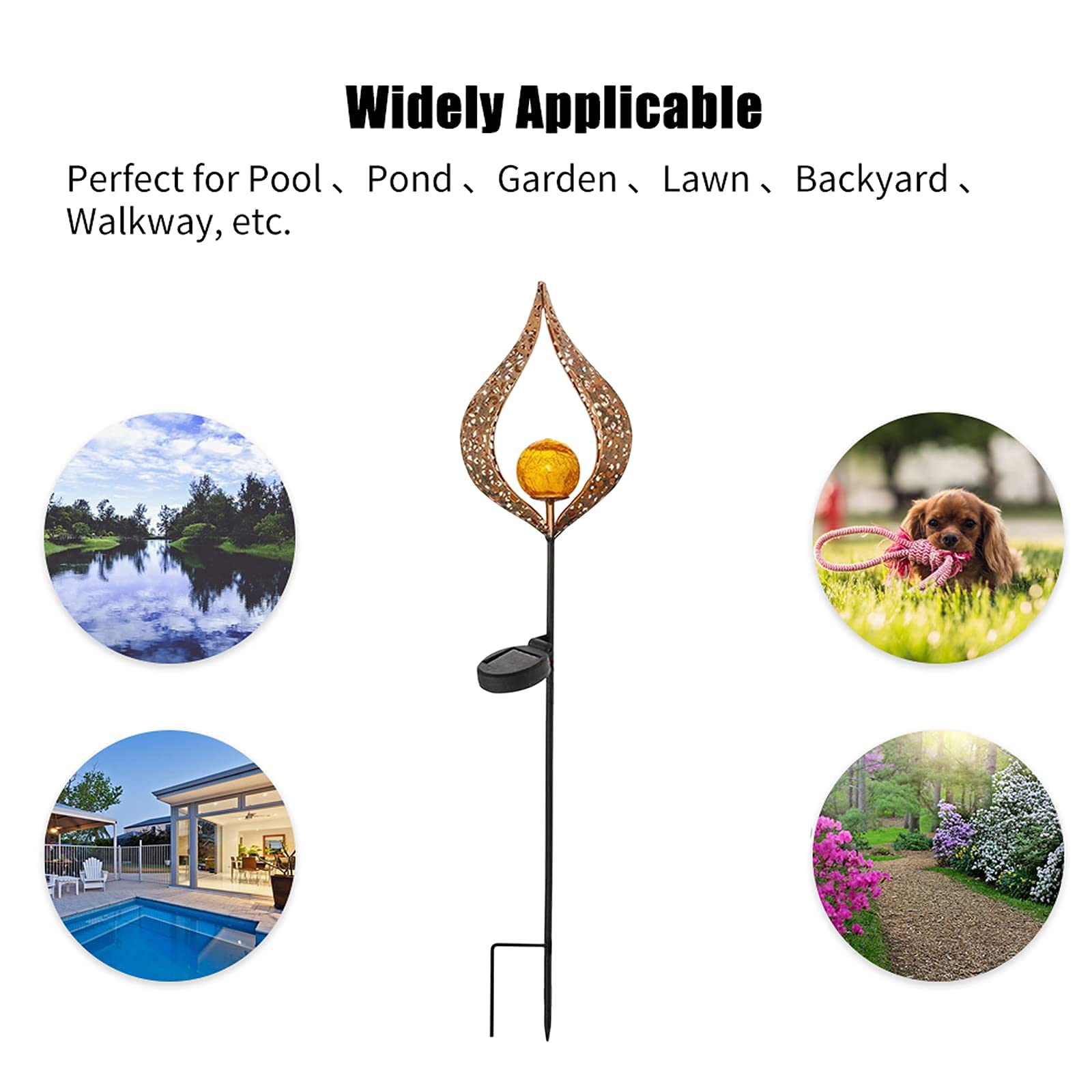 Solar Powered LED Outdoor Lights - Hollow Sun & Moon Shape Waterproof Garden Lights for Lawns, Patios, Parks | Perfect for Landscape Decoration, Pathway Lighting & Backyard Ambience