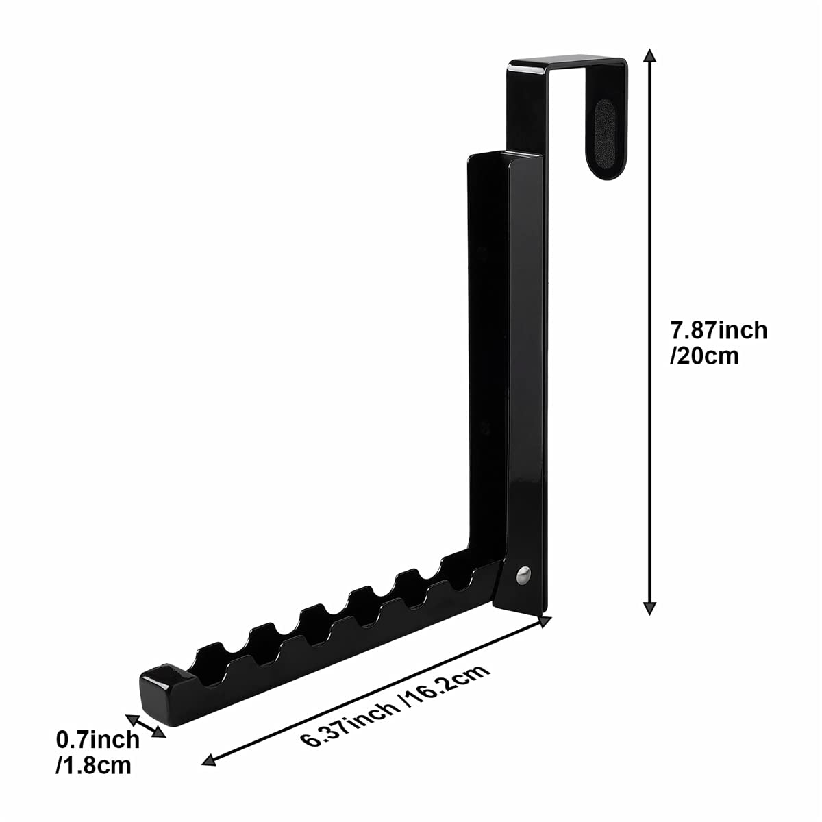 Over The Door Hooks Hanger - Foldable Drying Rack with 6 Grooves for Clothes, Towels, Coats, Bags & Robes - Space Saving Black Laundry Organizer for Bathroom, Bedroom & Closet (1 Pack) - Perfect for Small Spaces & Apartment Living