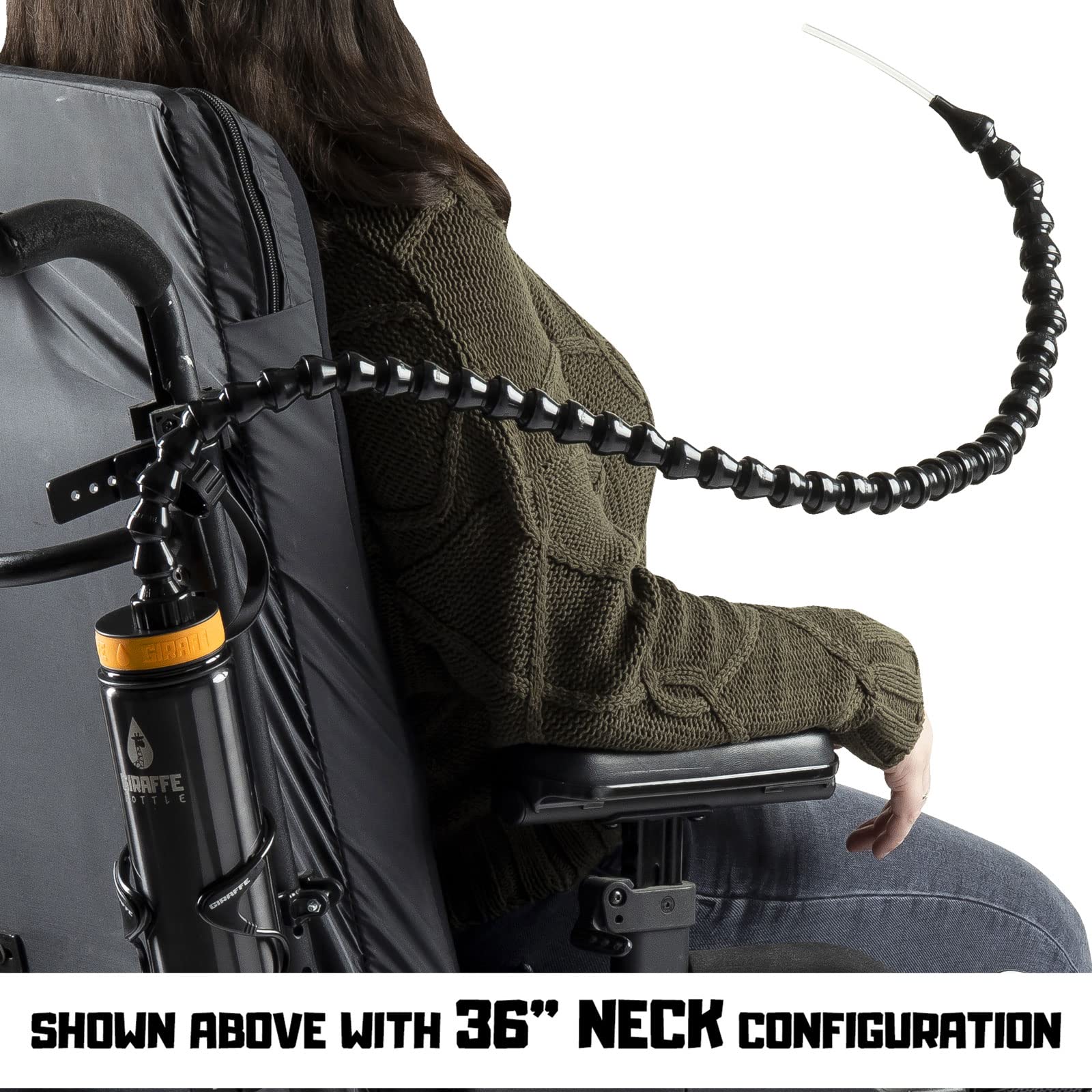 **Hands-Free Giraffe Drinking Bottle - 30oz Stainless Steel Water Bottle with 30