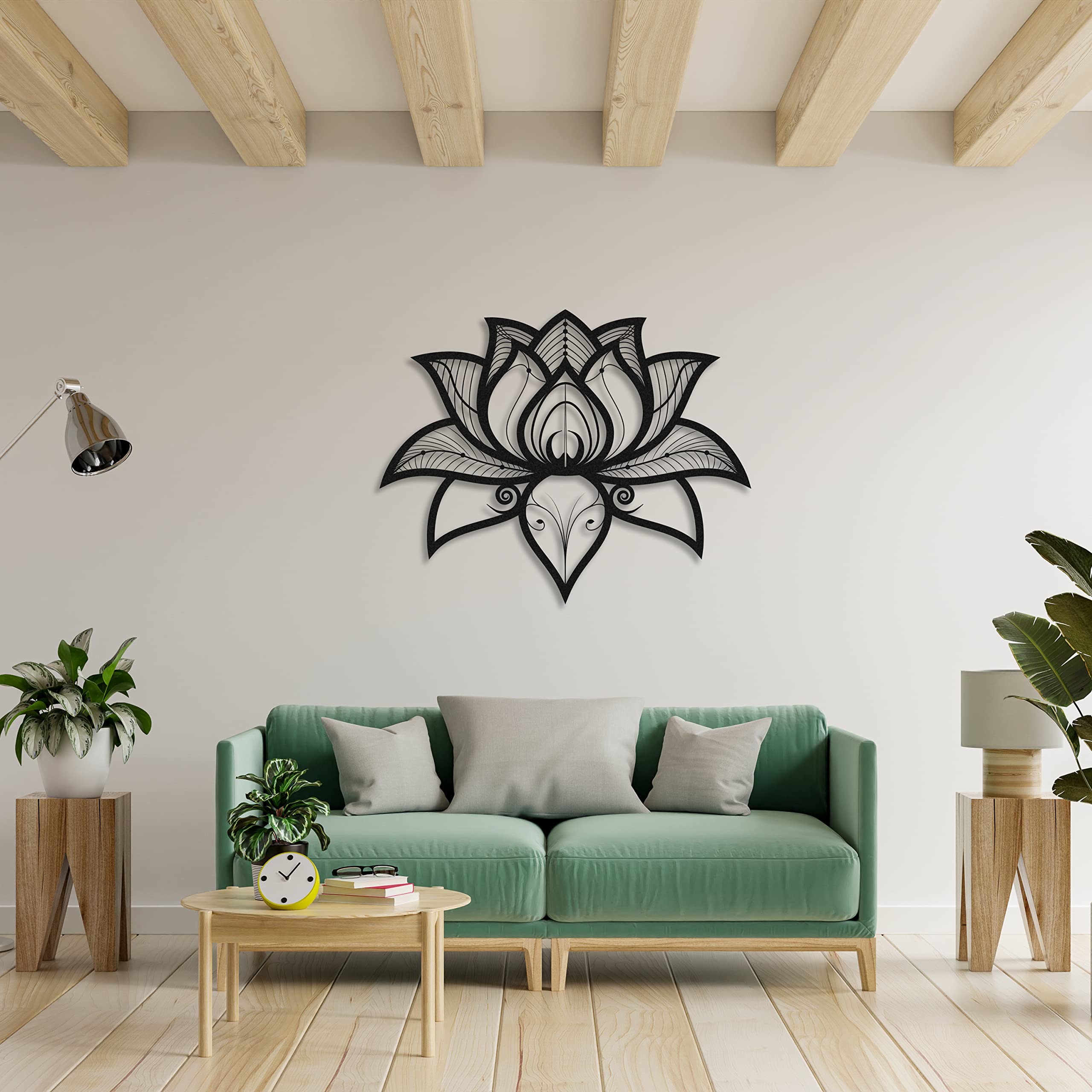 Bohemian Mandala Metal Wall Art - Black Geometric Home Decor (68x54cm) - Perfect for Living Room, Bedroom, or Meditation Space
