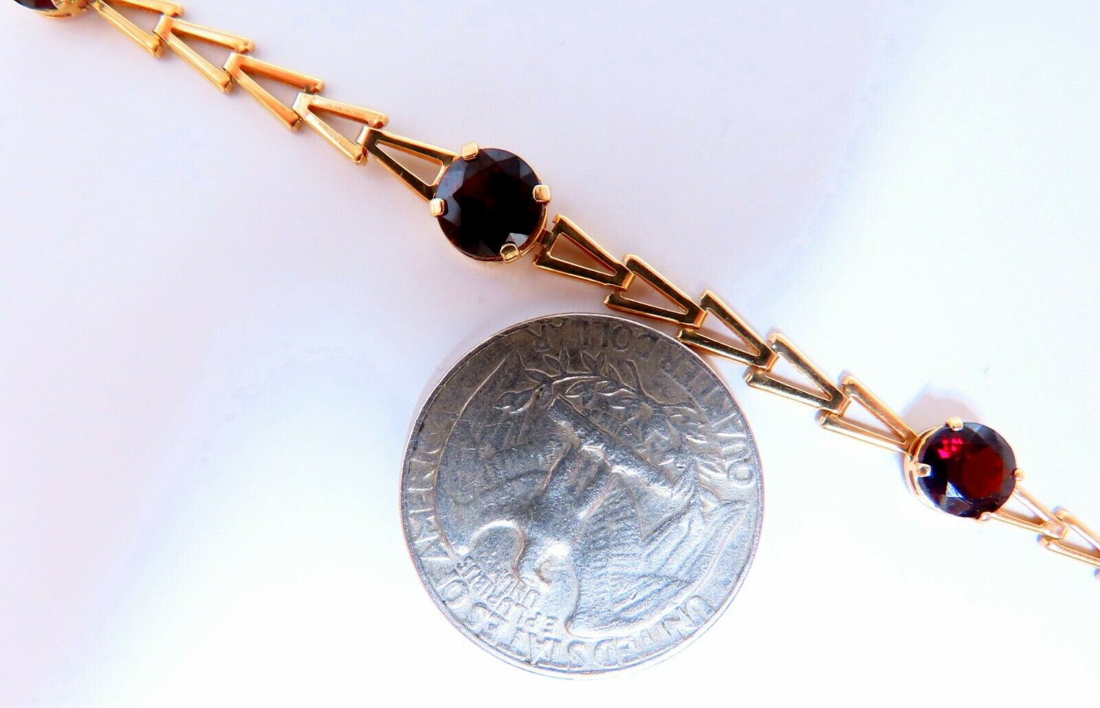 3.50 Carat Natural Garnet Bracelet in 14K Gold - Elegant Jewelry for Women, Perfect Gift for Birthday, Anniversary & Special Occasions