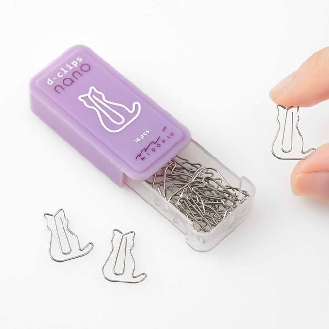 Nano D Clip Paper Clip - Mini Metal Binder Clips for Office, School, Home & Organizing Documents | Midori DESIGNPHIL | Perfect for Notebooks, Files, Photos & DIY Crafts