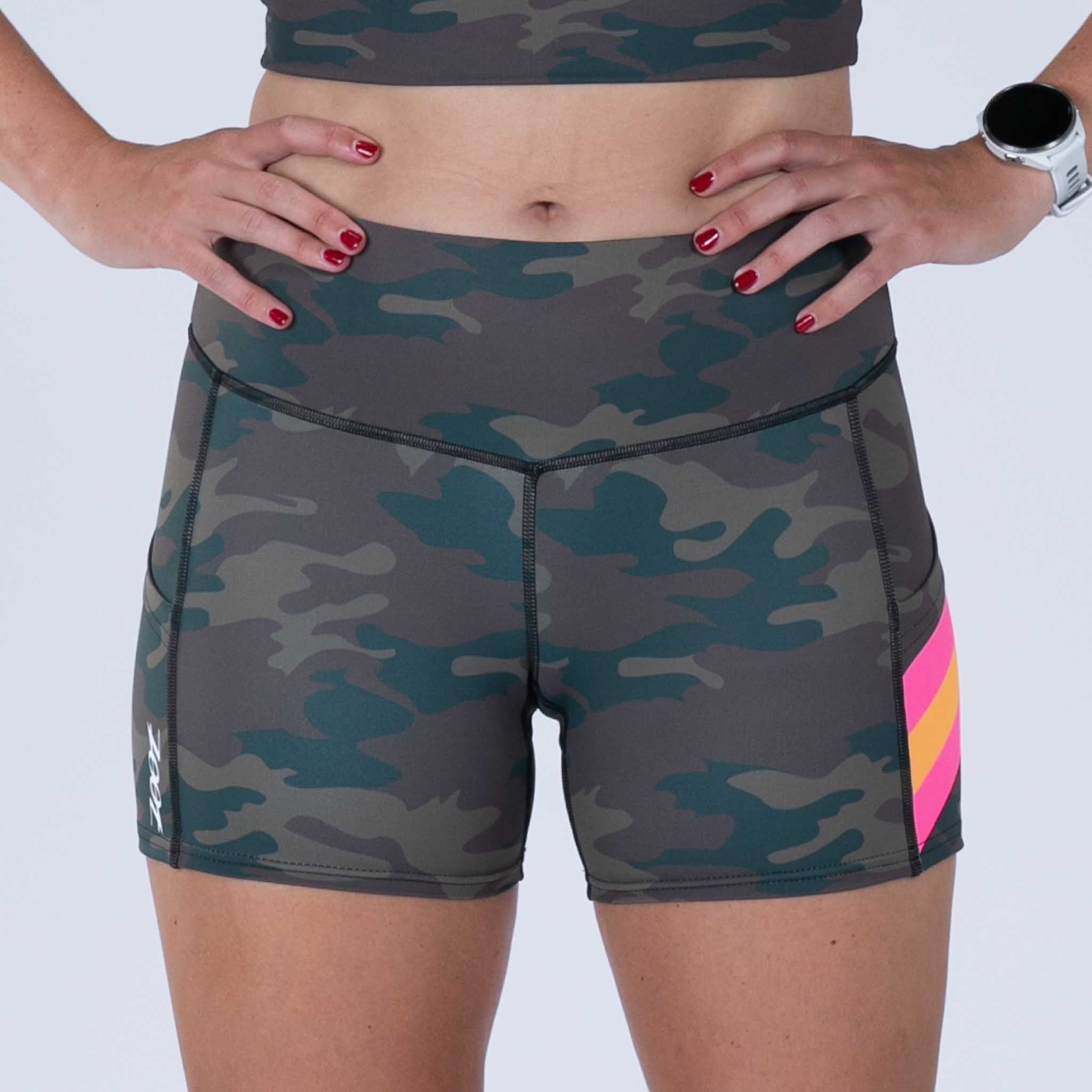 Women's Limited Edition Run Pulse Shorts - Cali Camo Print | High-Performance Running & Gym Workout Shorts for Active Lifestyles