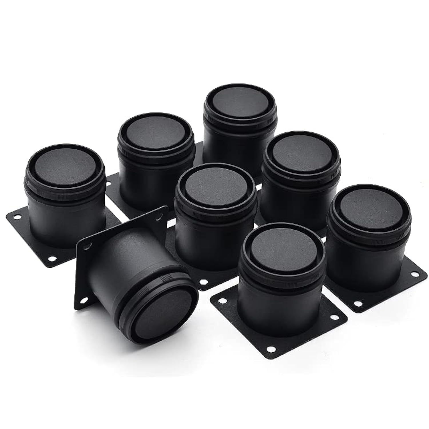 2 Inch Adjustable Stainless Steel Furniture Legs - Round Black Metal Cabinet Legs for Coffee Table, Desk, Sofa & Shelves (Pack of 8) - Perfect for Modern Home & Office Furniture Upgrades