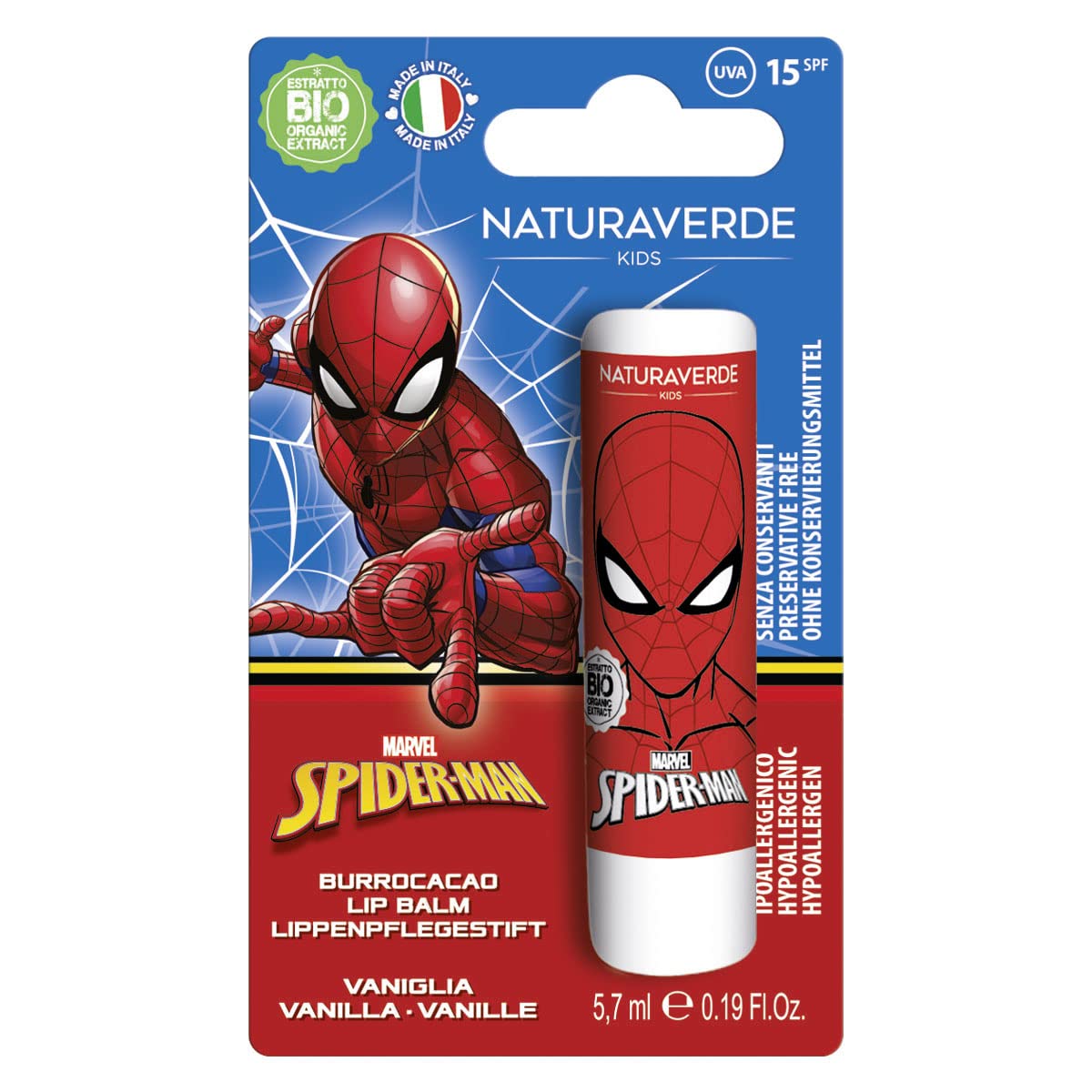 Spider-Man Vanilla Lip Balm for Dry Lips - Moisturizing & Hydrating Superhero Lip Care for Men & Women - Perfect for Cosplay, Gifts & Daily Use