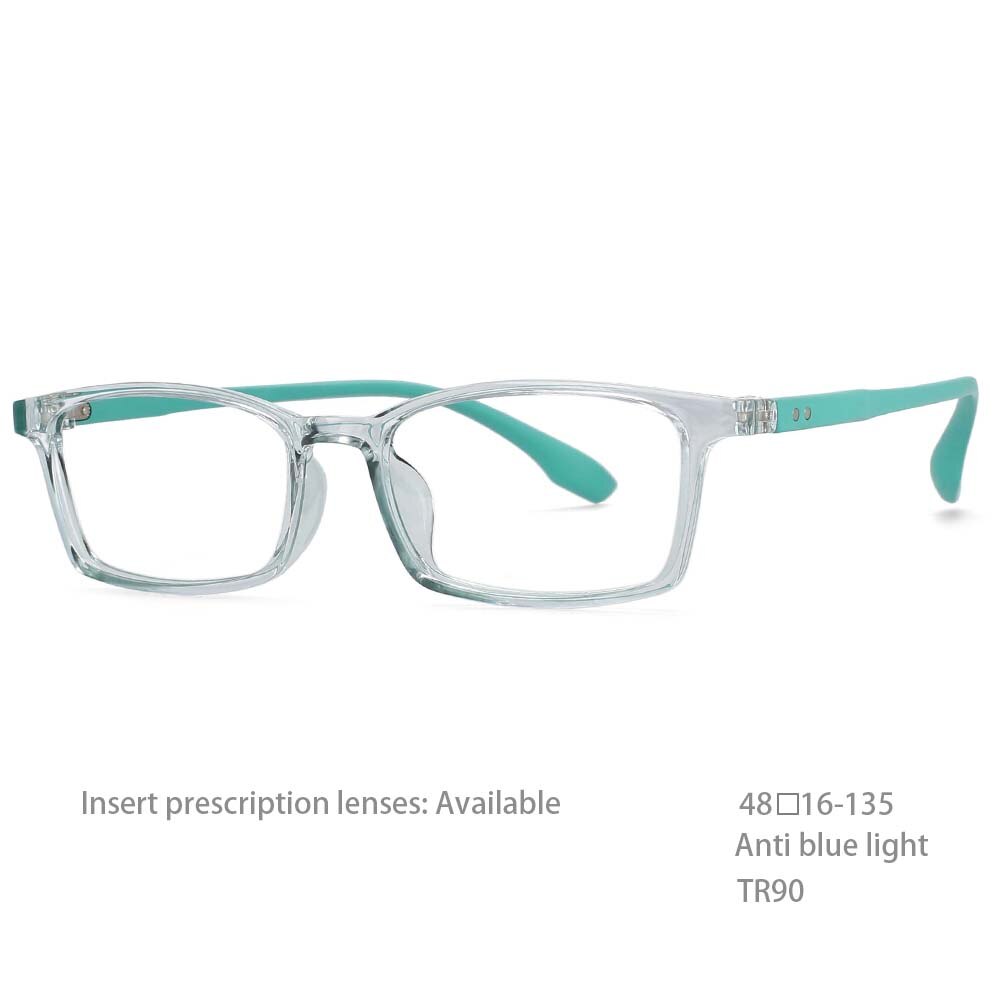 CCspace Unisex Youth Titanium Frame Eyeglasses - Lightweight Rectangle Full Rim Glasses for Teens (TR90 Material) - Perfect for School, Reading & Daily Wear