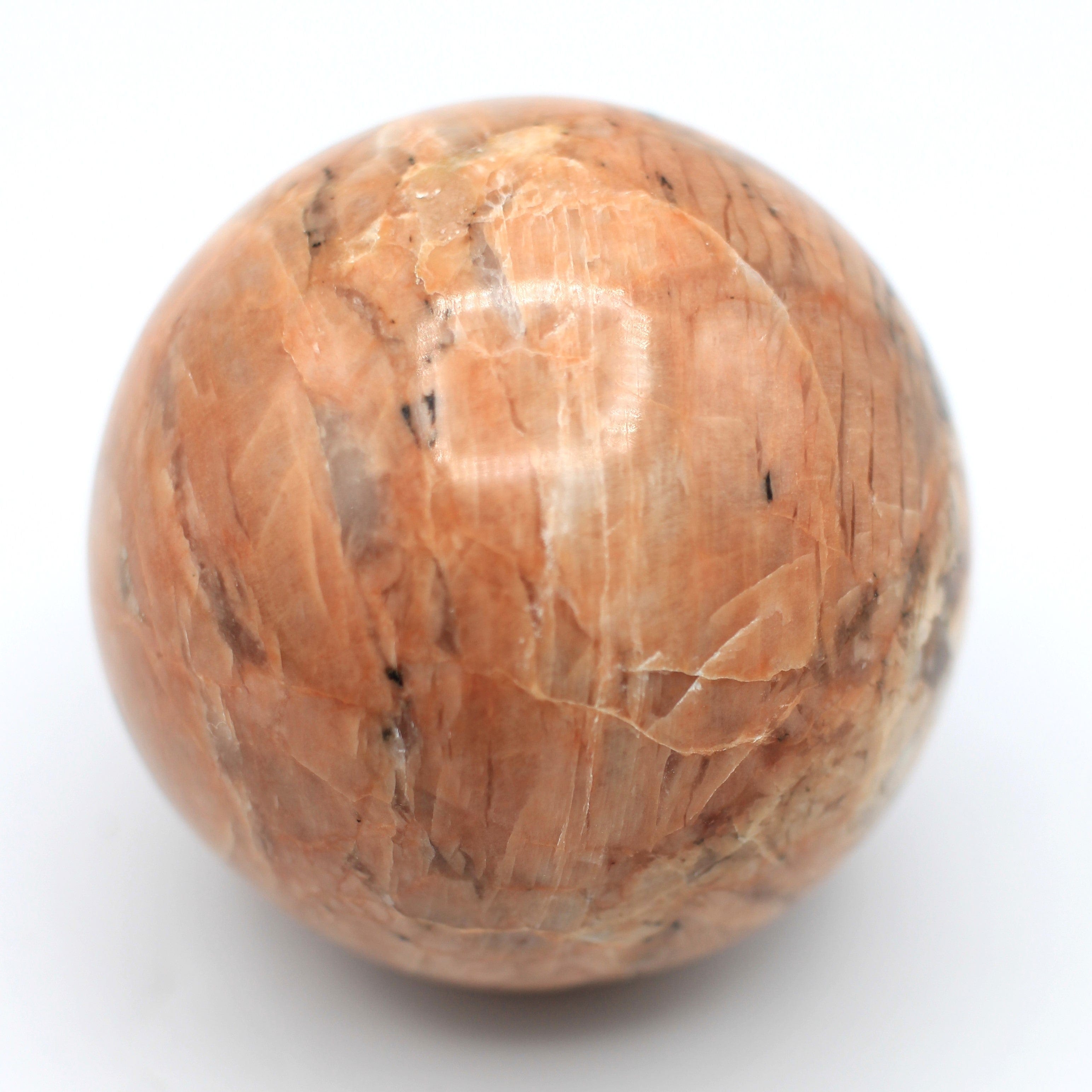 Canadian Peach Moonstone 59mm Sphere - Natural Healing Crystal for Meditation, Reiki, and Home Decor