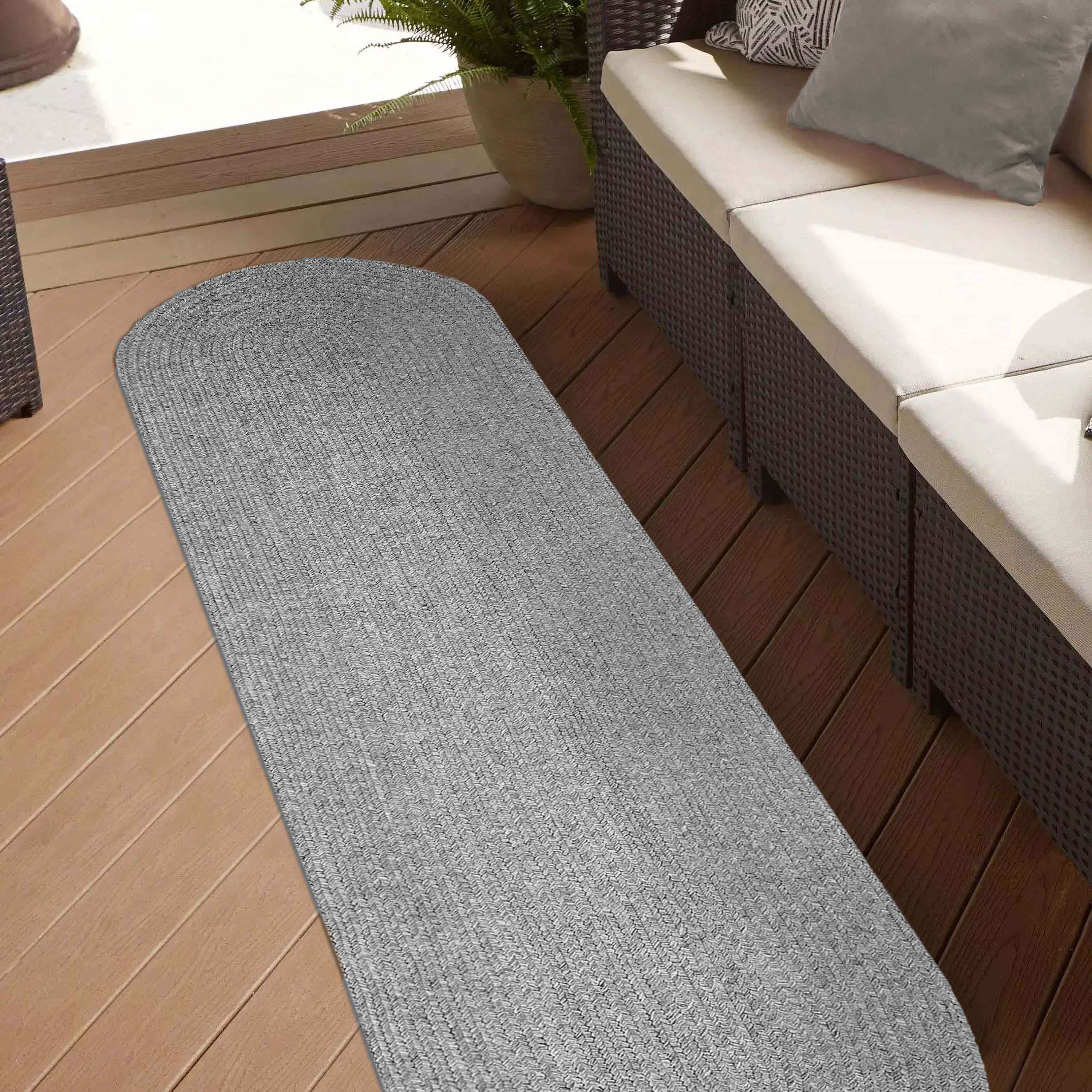 Classic Braided Area Rug - Non-Slip Indoor/Outdoor Oval Rug for Living Room, Bedroom, Patio & Deck - Soft & Durable Home Decor