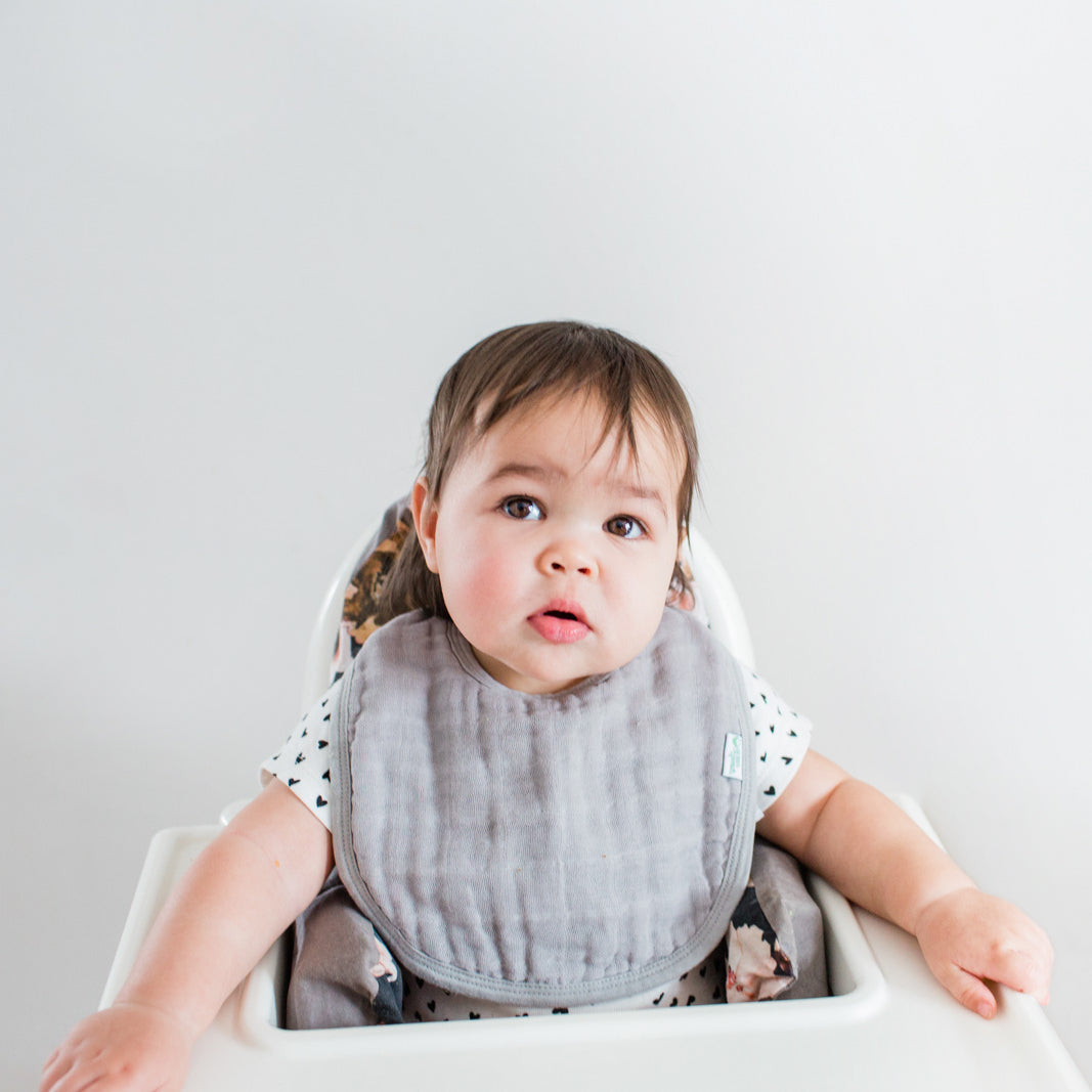Organic Cotton Muslin Bibs - Super Soft, Highly Absorbent for Babies - Perfect for Feeding, Drooling & Messy Playtime