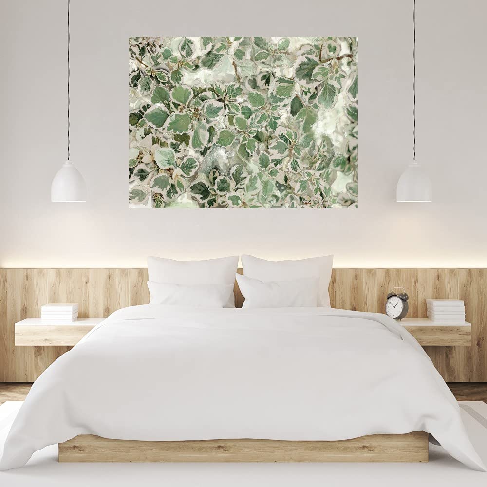 Premium Les Feuilles Canvas Wall Art - Handmade Fine Art Painting for Home & Office Decor - Ready to Hang 46x35 Inch - Perfect for Living Room, Bedroom, Bathroom, Kitchen, Dining Area & Guest Rooms - Elegant Wall Decor for Modern & Classic Interiors