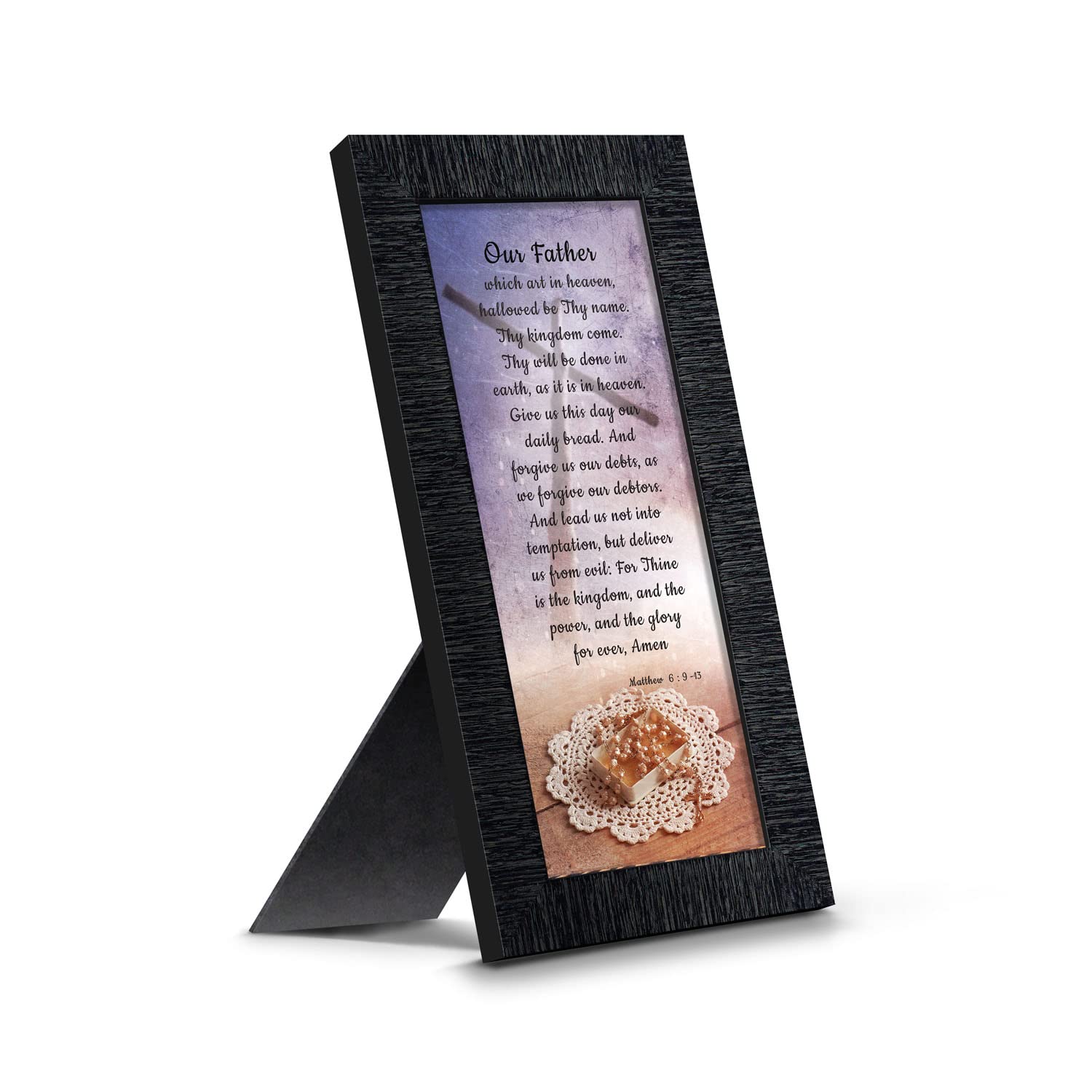 Crossroads Home Décor Lord's Prayer Wall Art - Inspirational Bible Verse Decor for Living Room, Bedroom & Church - 7370CH