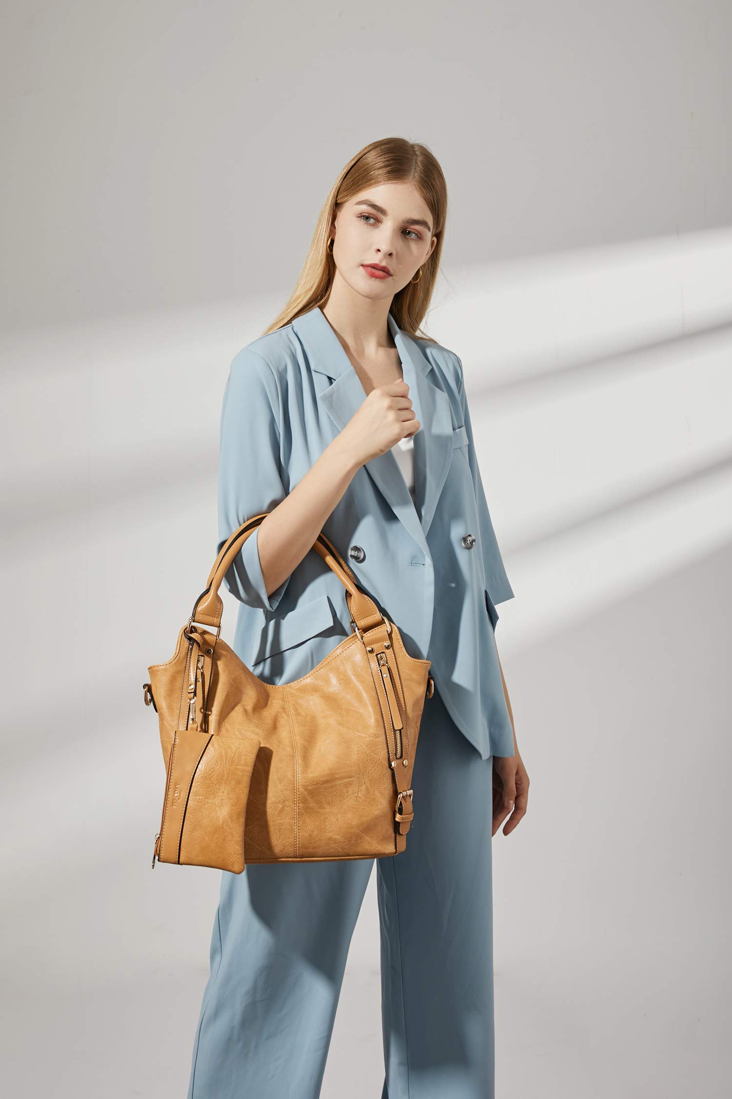 Stylish Women's PU Leather Tote Bag - Adjustable Shoulder Strap Hobo Handbag for Work, Travel & Shopping | Fashionable Crossbody Purse for Daily Use