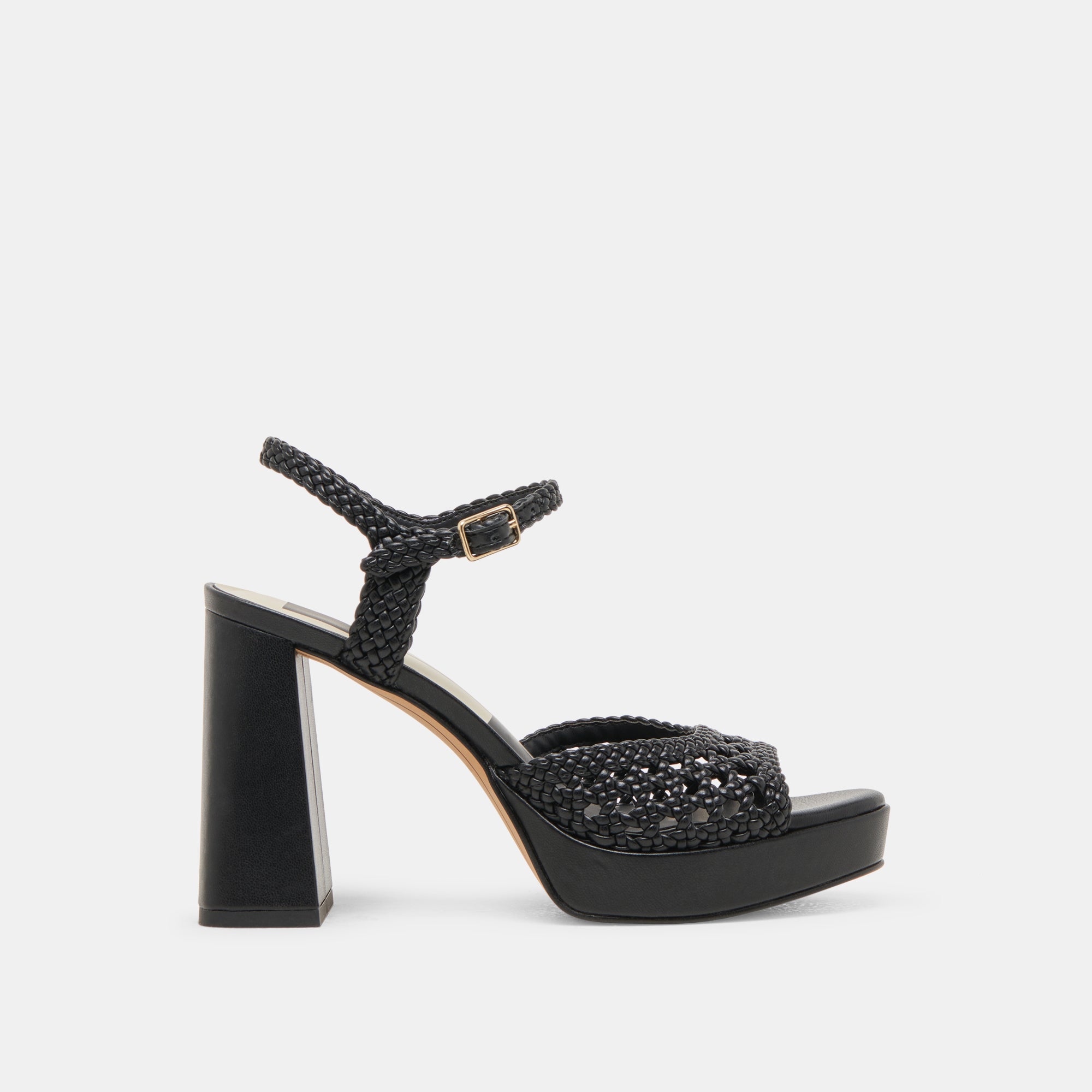 Peyten Black Woven Stella Heels - Women's Fashion High Heel Shoes for Party, Wedding & Evening Events