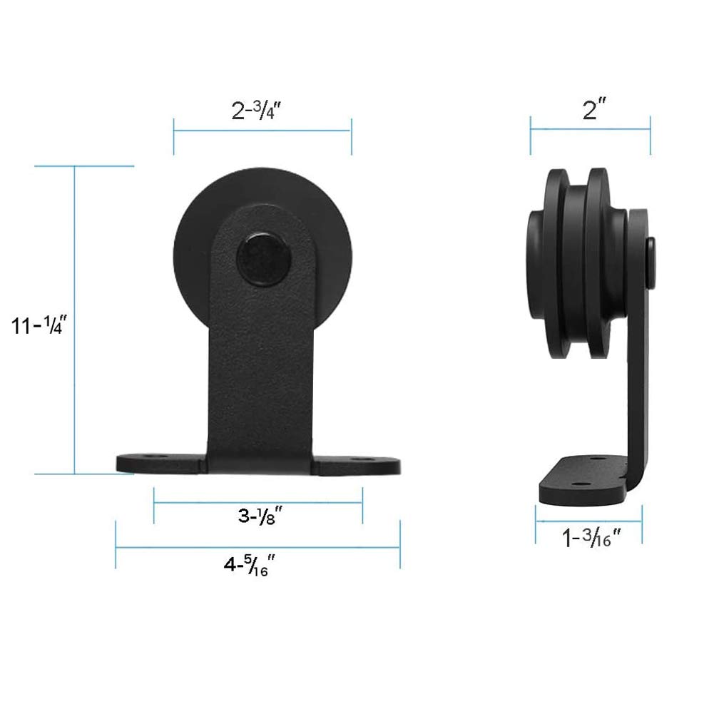 7FT Heavy Duty Sliding Barn Door Hardware Kit - T-Shaped Track for Double Doors - Black Finish - Perfect for Bedroom, Closet & Farmhouse Style Homes