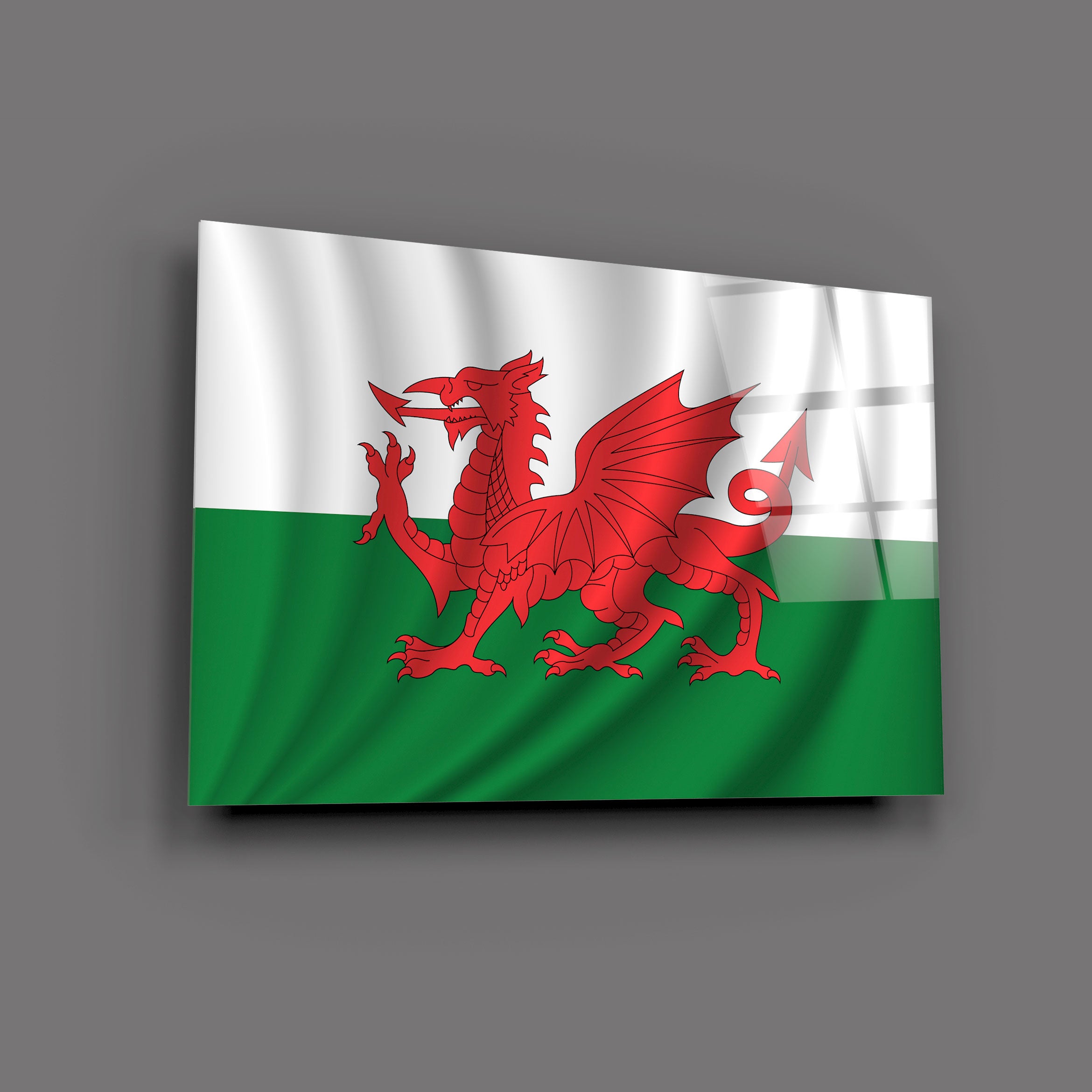 Welsh Dragon Glass Print Wall Art - Elegant Home Decor for Living Room, Bedroom & Office - Perfect Gift for Celtic Culture Lovers