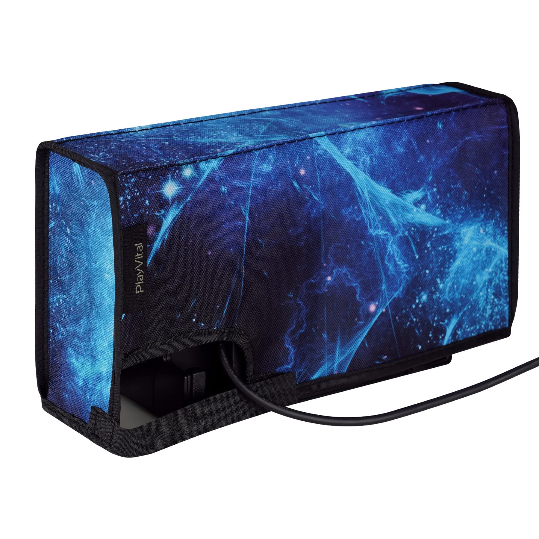 PlayVital Waterproof Dust Cover for Nintendo Switch OLED & Dock - Anti-Scratch Protective Sleeve for Nintendo Switch Console (Blue Nebula) - Perfect for Travel, Storage & Home Gaming Protection